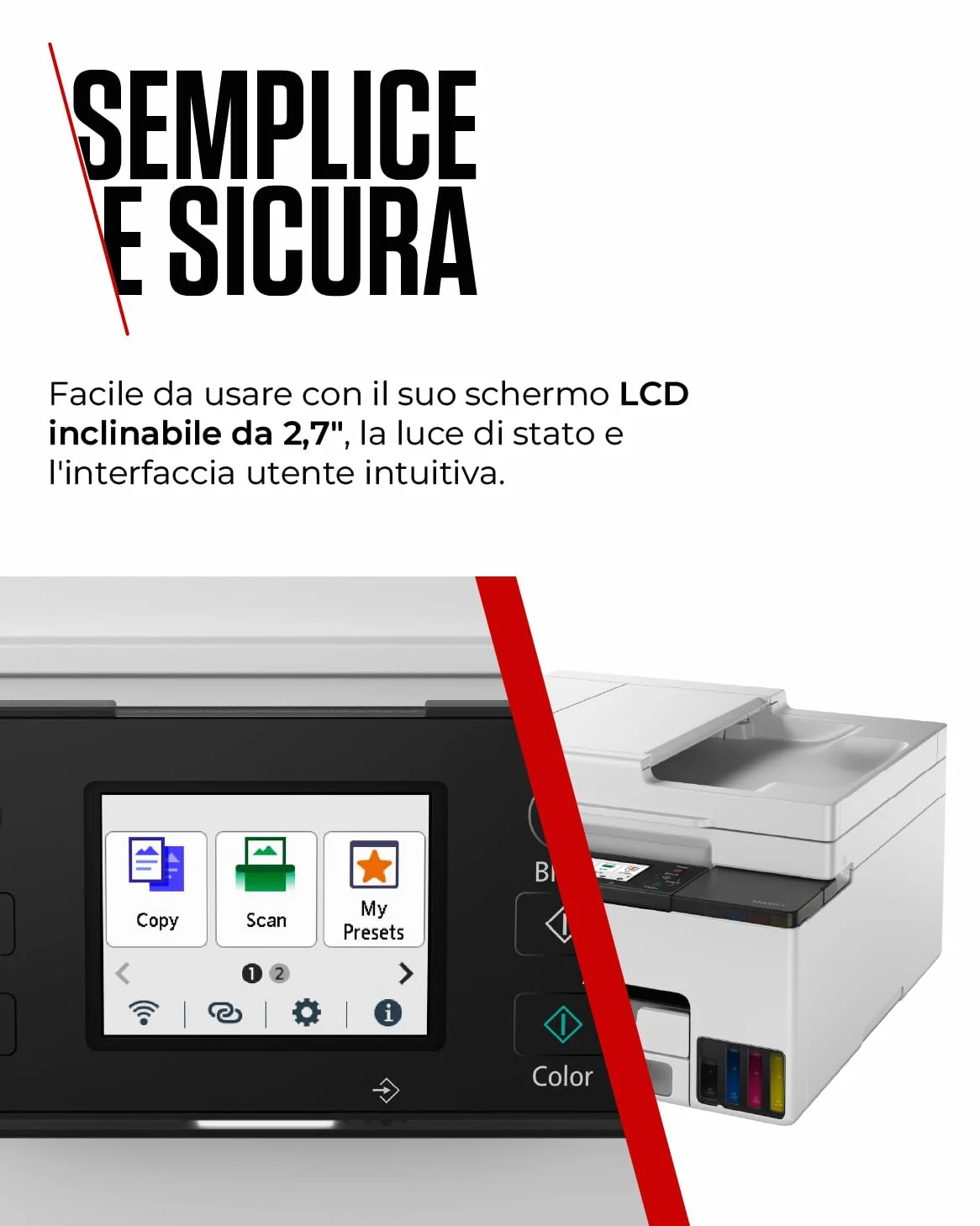 Canon Stampante WiFi per Casa e Ufficio MAXIFY GX2050 - Stampante Multifunzione MegaTank con Scanner, Fax e Fotocopiatrice per Casa | Connettività WiFi, Ethernet e USB
