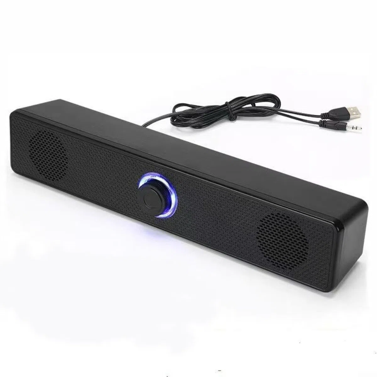 Soundbar cablata e wireless per TV, PC, laptop, altoparlante surround home theater alimentato tramite USB, carillon stereo sottile con audio di alta qualità, nero (modello di ricarica)