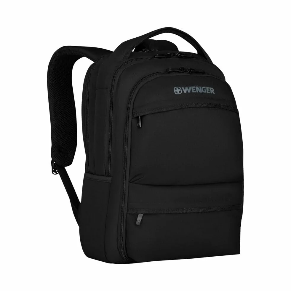 WENGER Zaino Porta PC Fuse con Tasca per Tablet fino a 10”, Notebook 15,6”, Organizer, 16 l, Uomo Donna, Ufficio Viaggi di Lavoro Università, Nero, 600630