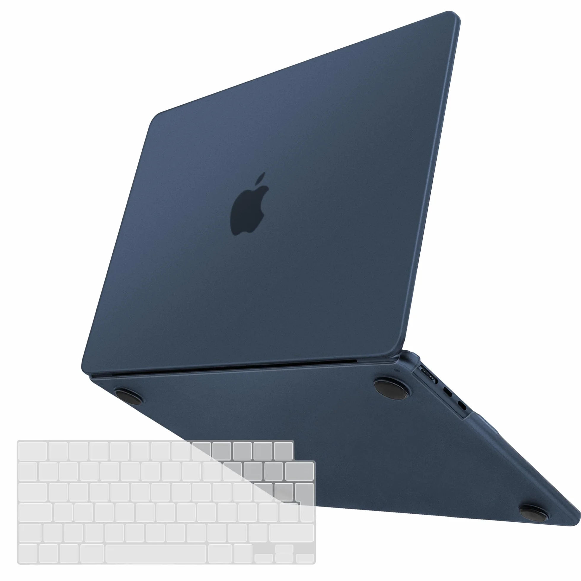 TECOOL Premium Cover Ultrasottile per MacBook Air 13,6 Pollici M5 M4 M3 M2 2022-2026 A3449 A3240 A3113 A2681, Custodia Rigida e Copritastiera UE in TPU, mezzanotte blu satinato