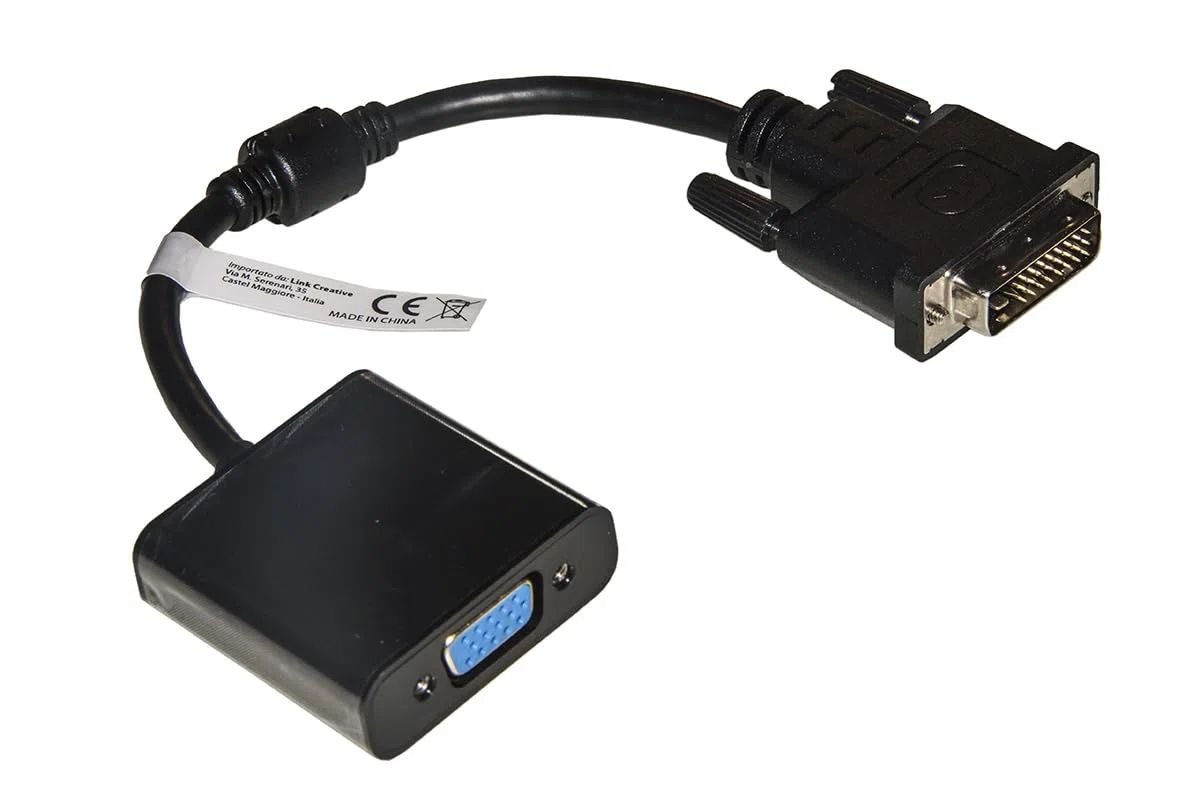 LINK LKADAT121 - Adattatore Attivo Video DVI-D 24+1 Maschio a VGA 15 Poli Femmina – Convertitore Segnale Digitale in Analogico per Monitor e Proiettori