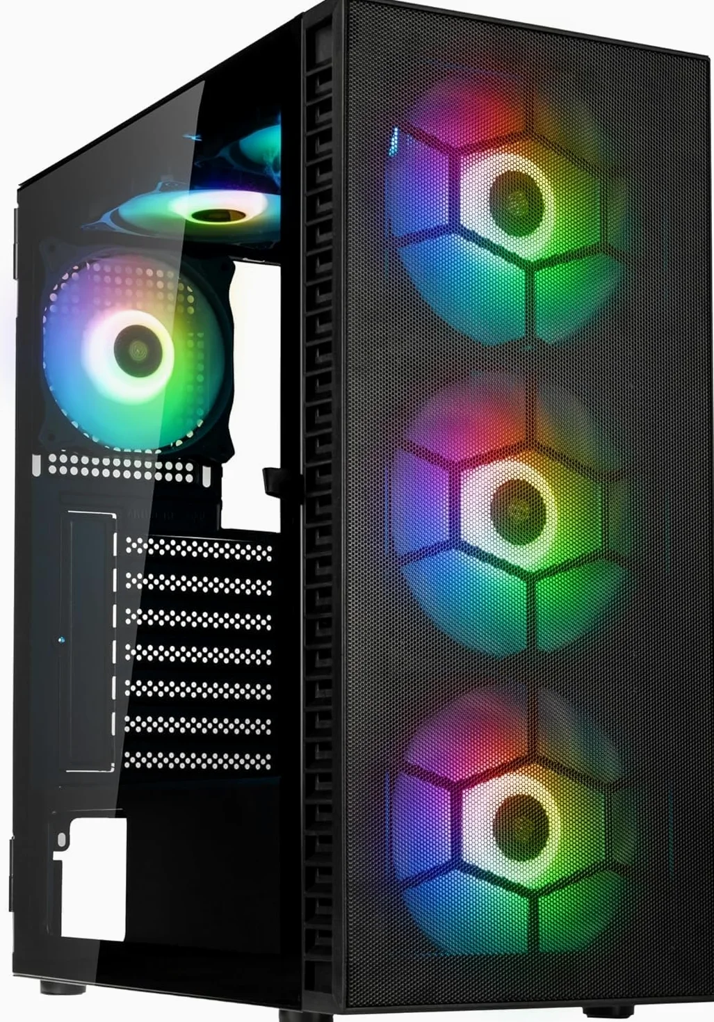 EMCA4 Computer Gaming PC Assemblato Fisso Ryzen 7 5700X - RTX 5060 8GB - SSD M.2 1TB nvme - Ram 32GB DDR4 3200Mhz - 6 ventole RGB - WIFI - Windows 11