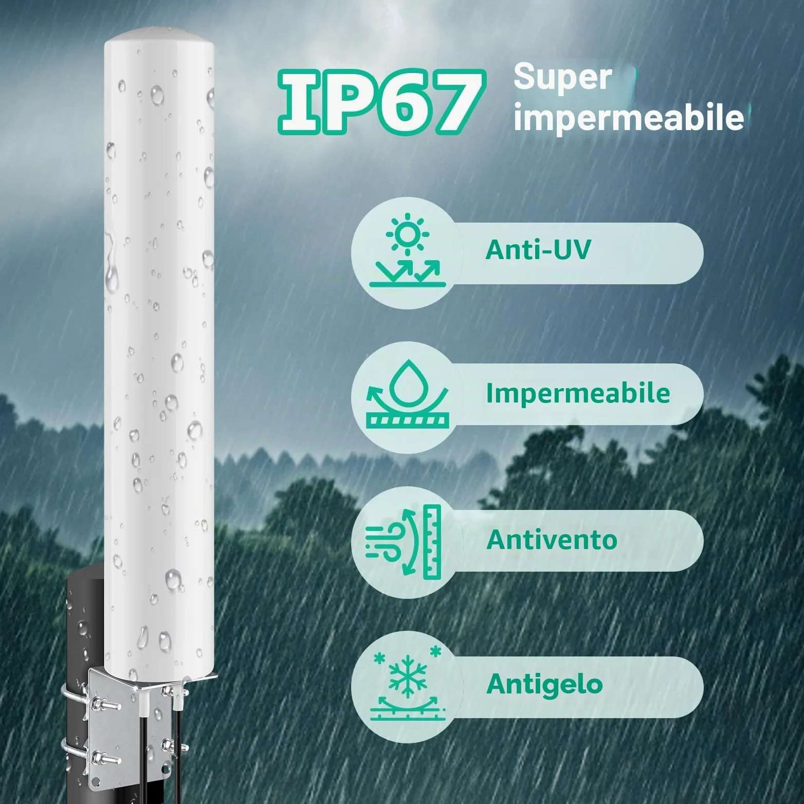 4G LTE 5G Antenna esterna Mimo Omnidirezionale 600-6000 MHz | Spina SMA TS9 adattatore guadagno fino a 5 dBi 2 x 5 metri cavo adatto 5G 3G 4G LTE Router Modem