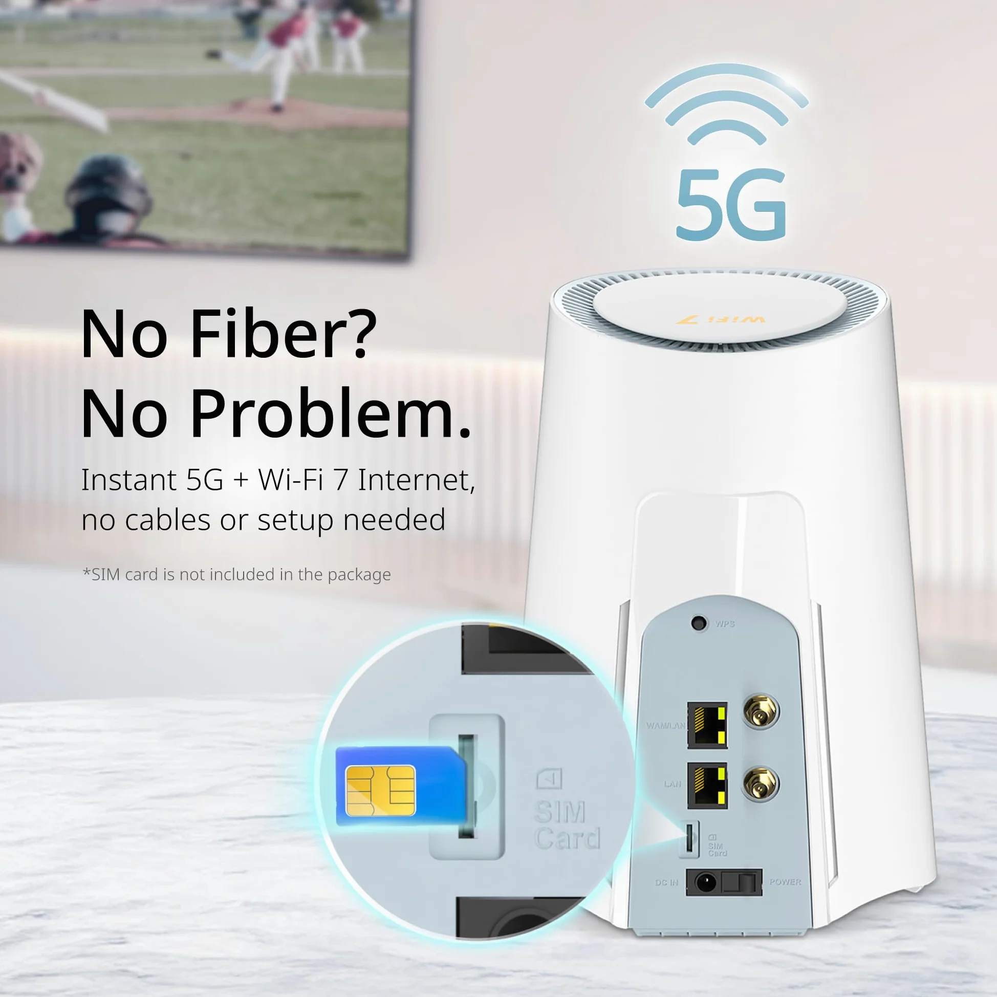 D-Link G536 Router WiFi 7 5G con slot SIM, supporto antenne esterne (SMA doppi), BE3600, 5G fino a 4,67 Gbps, porte doppie 2,5 Gigabit, commutazione WAN automatica, compatibile Mesh