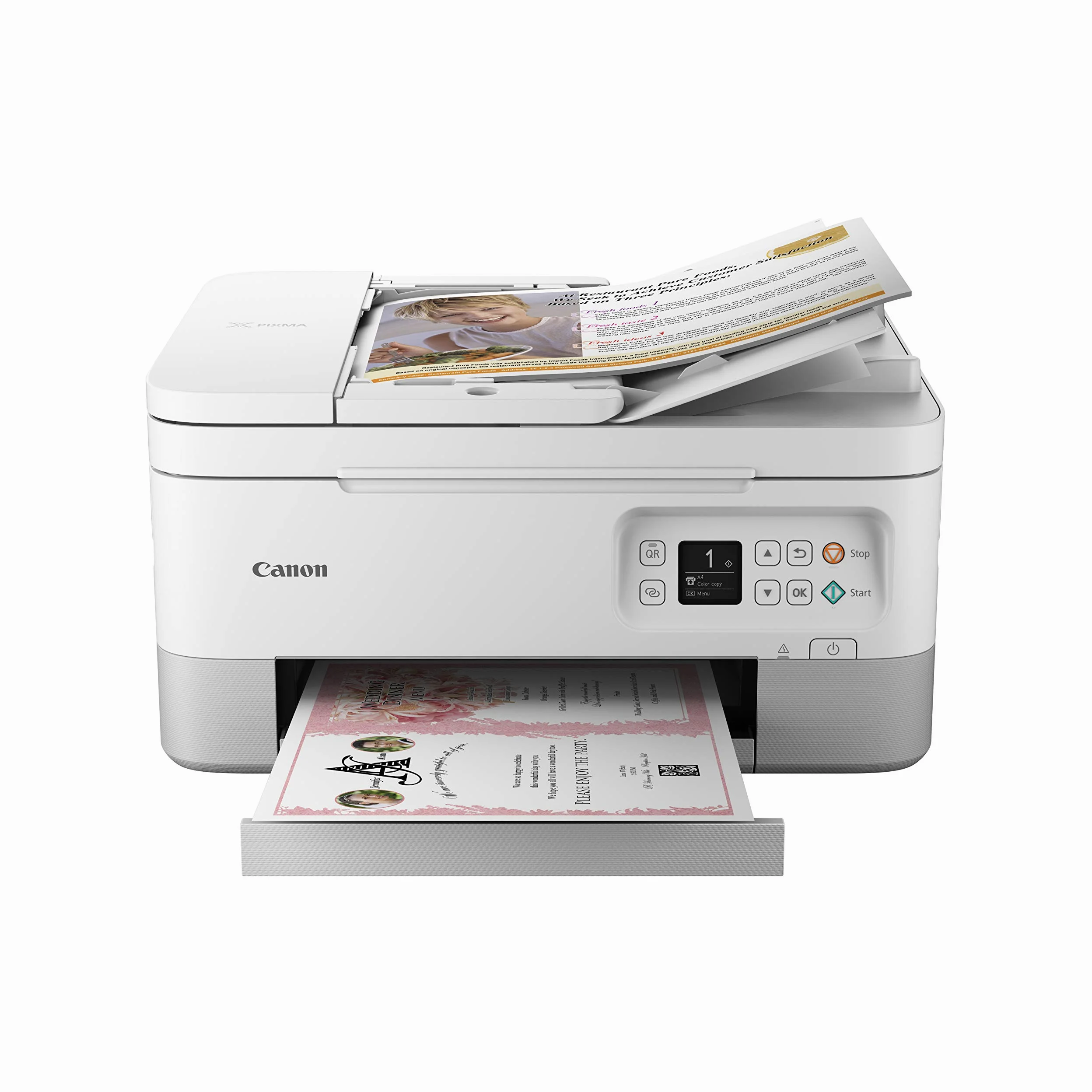 Canon PIXMA TS7451i Stampante Wifi, Multifunzione a Colori A4, Alimentatore Automatico di Documenti per Stampa Multimediale e Creativa - Ideale per Casa e Ufficio compatibile PIXMA PRINT PLAN; bianco