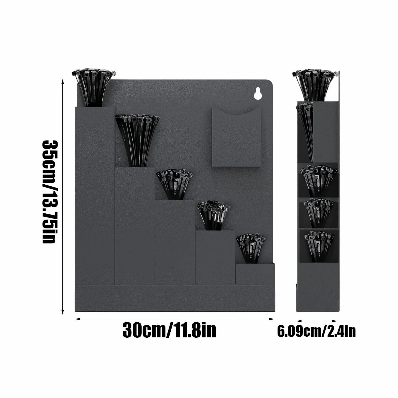Porta Fascette A Parete Organizer a 6 tasche da capanno | Supporto fascette per gestione cavi Per Installatori Qualificati, Proprietari Di Casa, Home Office, Studio, Officina,
