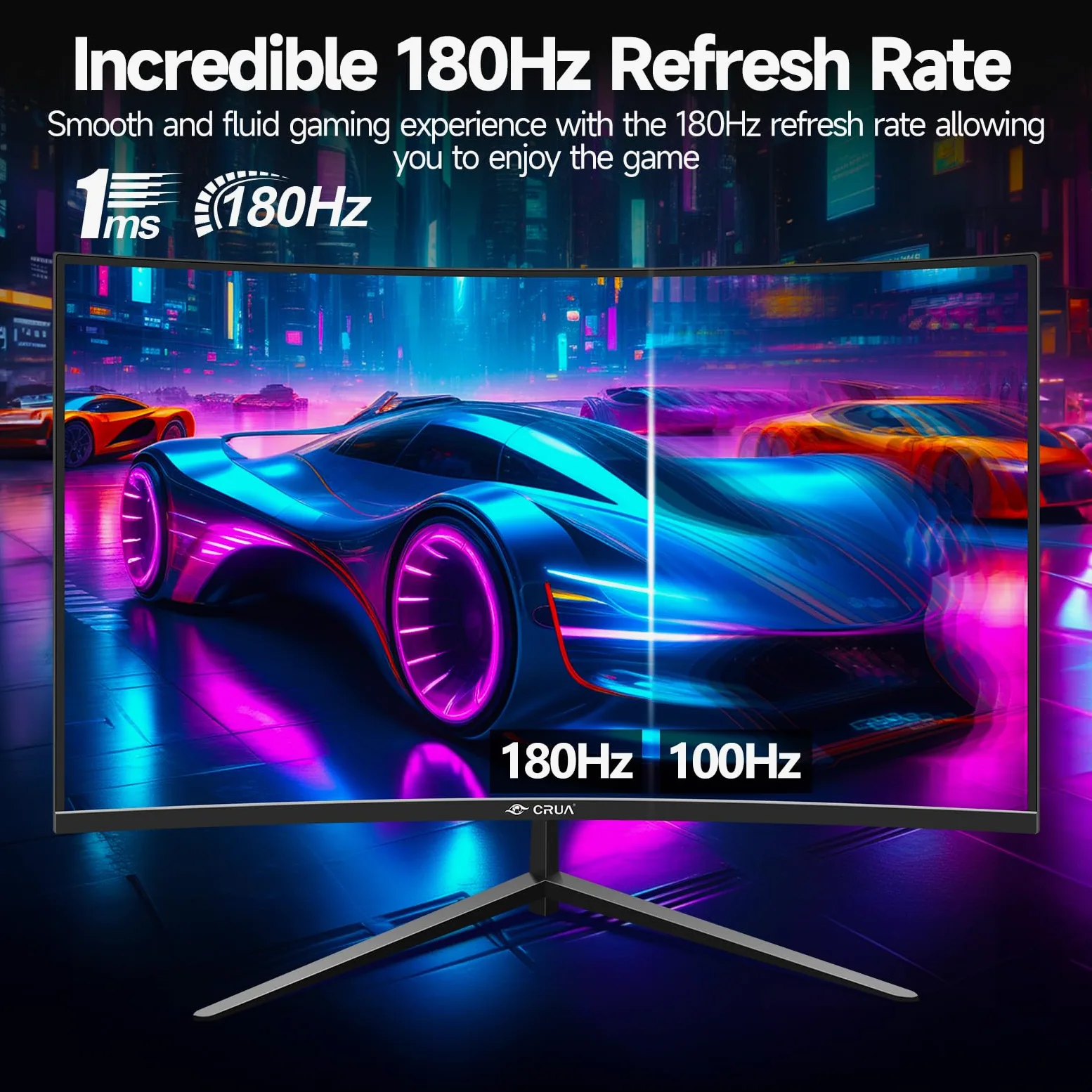 Gawfolk Monitor da gioco da 32 pollici 1800R curvo monitor per computer 165HZ/180HZ schermo VA per casa, ufficio e dormitorio, supporto a parete