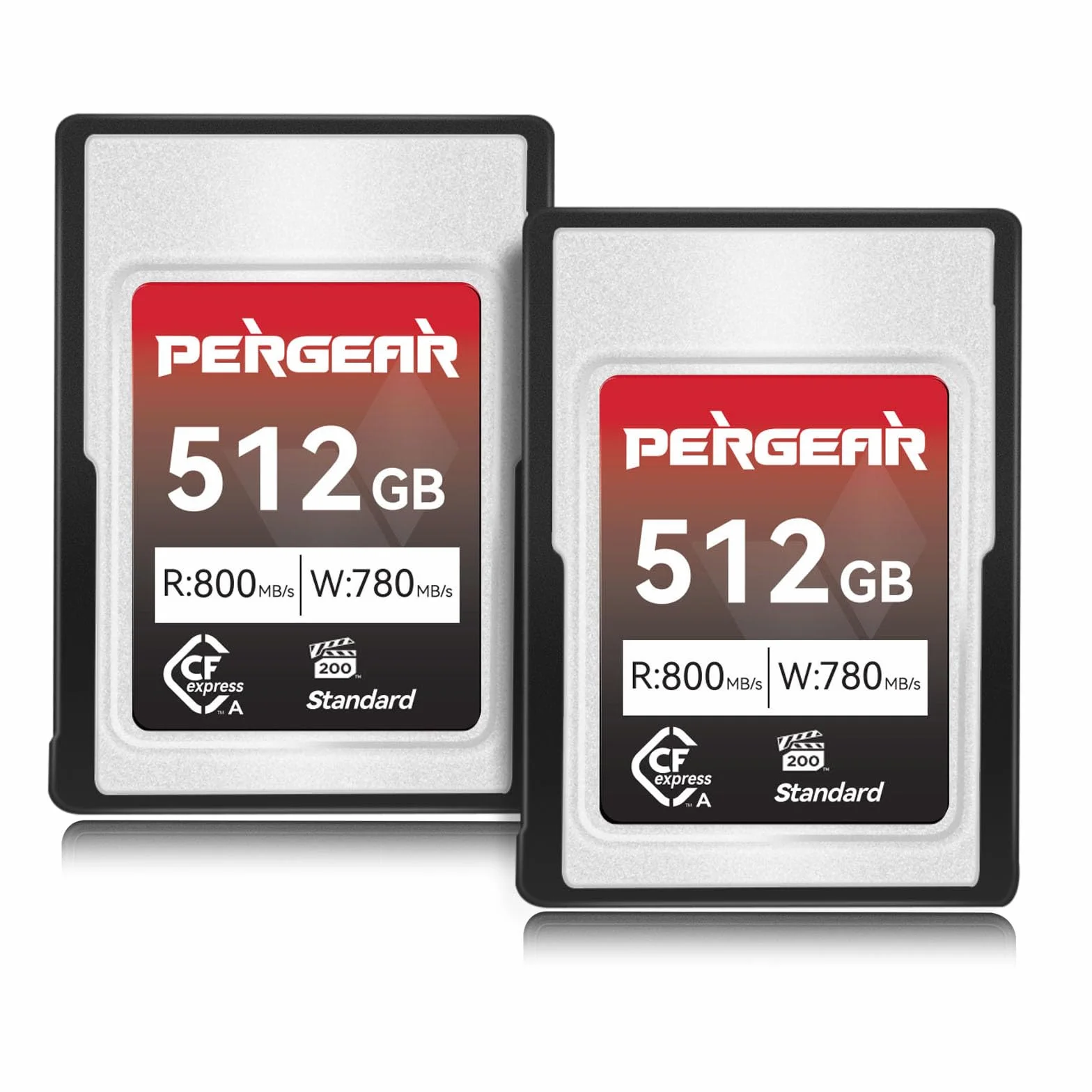 Pergear 512GB Scheda di Memoria CFexpress Tipo A, Fino a 800 MB/s di Velocità di Lettura e 780 MB/s di Velocità di Scrittura Per 4K 120P, 8K 30P(Confezione da 2), Compatibile con fotocamere Sony Alpha