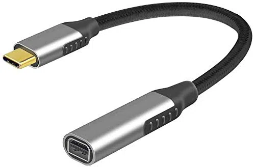 USB C (Source Port) to Mini DisplayPort Adapter Type C(Thunderbolt 3) to Mini DP 18CM Cable 4K@60Hz Compatible with MacBook Pro and USB C Phone Tablet (Gray)