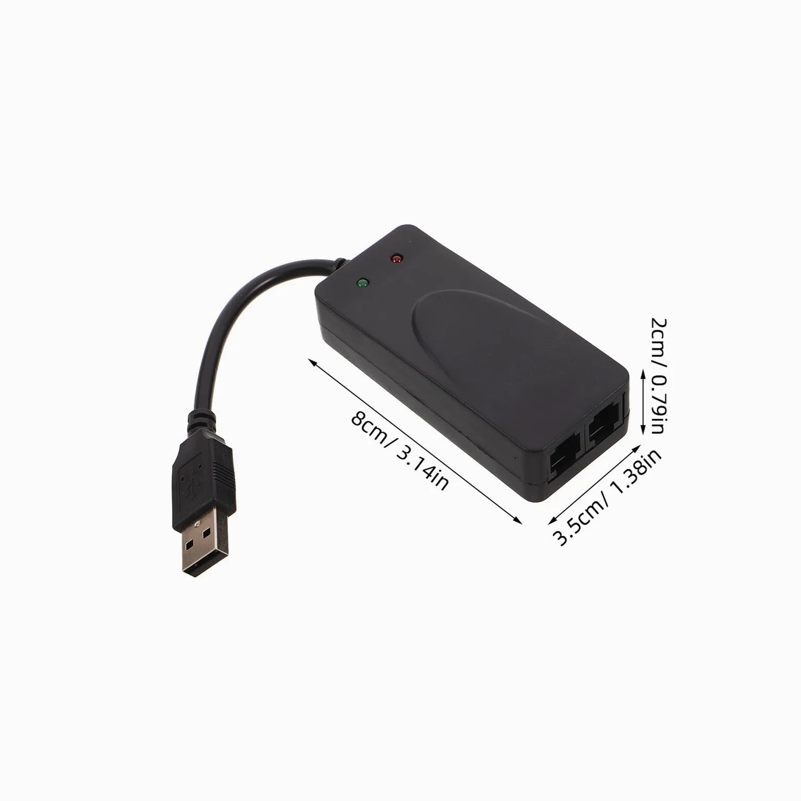 GALPADA Modem Fax USB Nero Doppia Porta USB in Abs, Connessione Dati Alta Velocità, per Spazi Ufficio Desktop e Rete Domestica