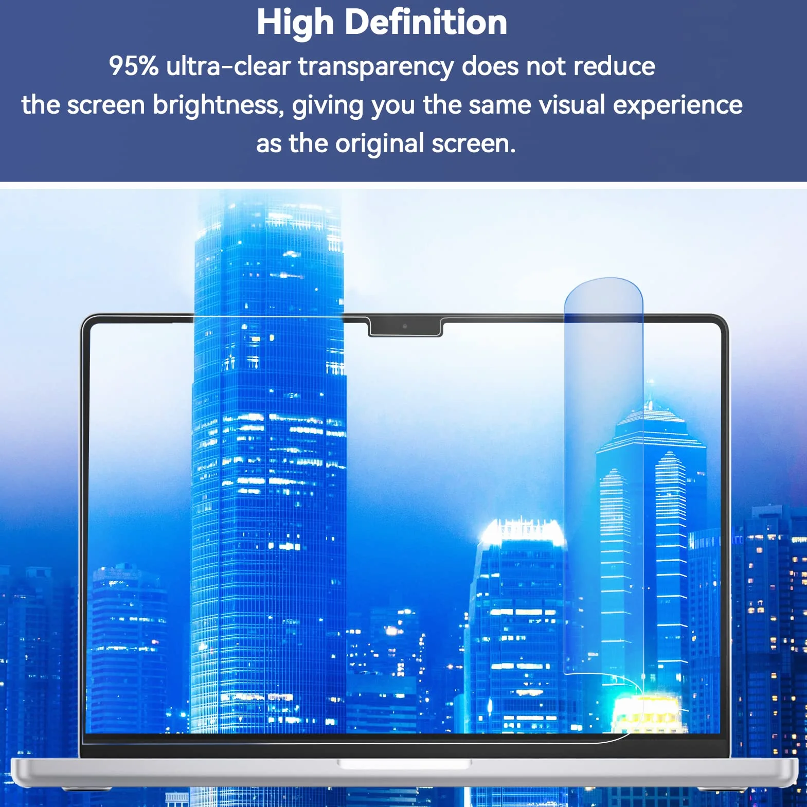 Pellicola Protettiva Anti Luce Blu per MacBook Pro 14 (2021-2024 M1 M2 M3 M4) 2 Pezzi Antigraffio