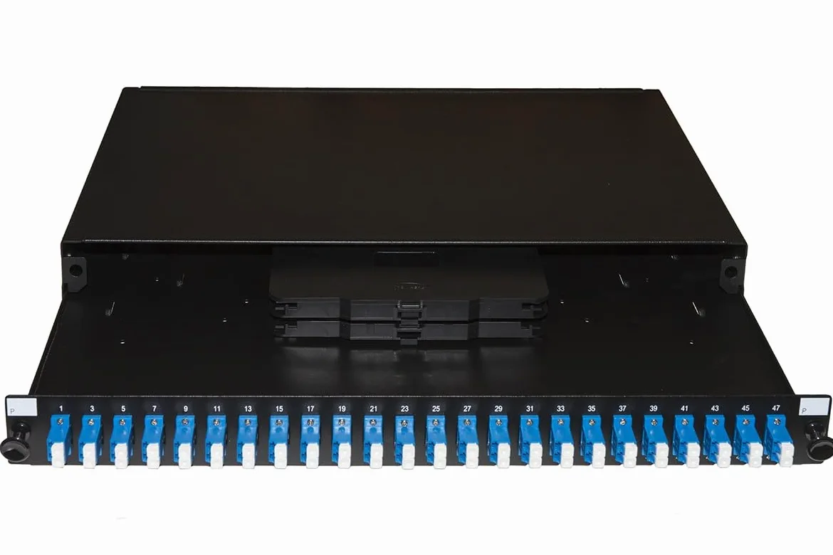 LINK LK24FODN Pannello Fibra Ottica 19" con 24 Porte SC Duplex PROFONDITA' 250 MM Nero con Accessori