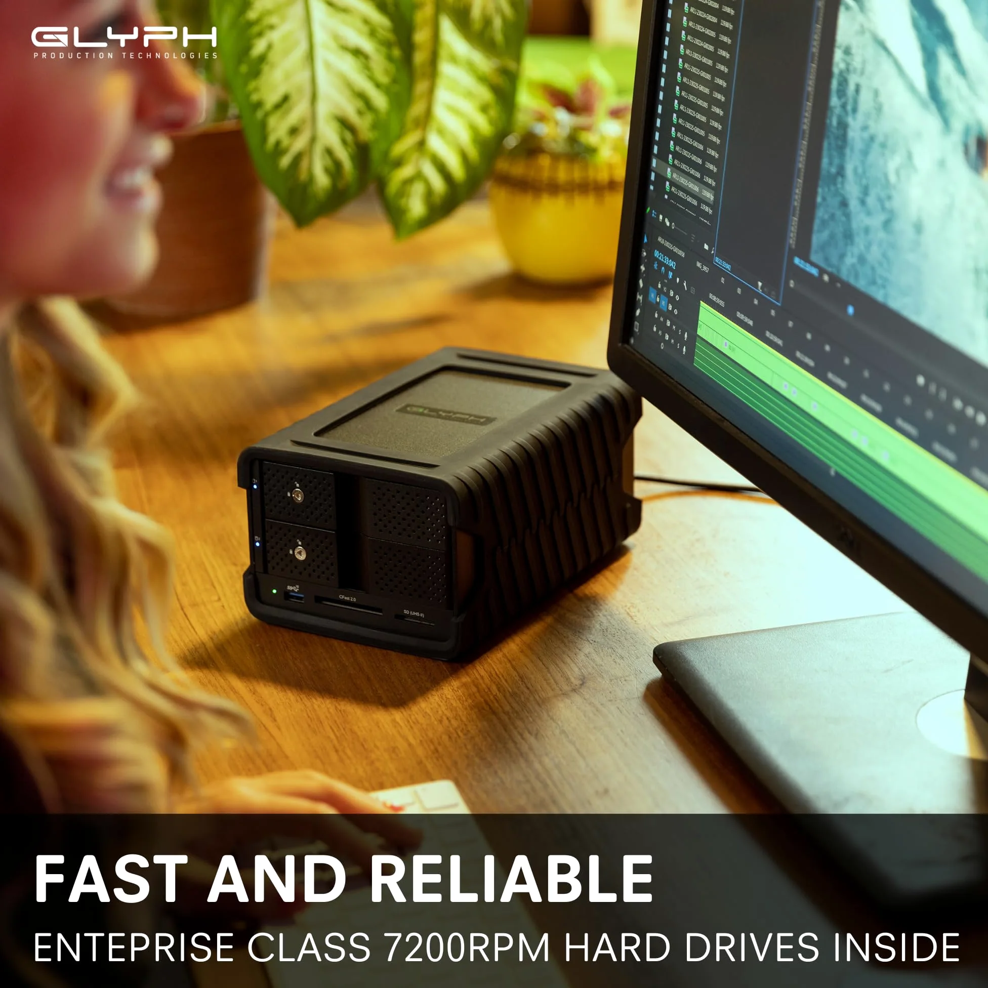 Glyph Blackbox PRO RAID 40TB Enterprise Class – Hard Disk Esterno Desktop, Thunderbolt 3, 7200 RPM, RAID 0/1/JBOD/SPAN, Case in Alluminio, Mac/Windows, Fino a 550MB/s
