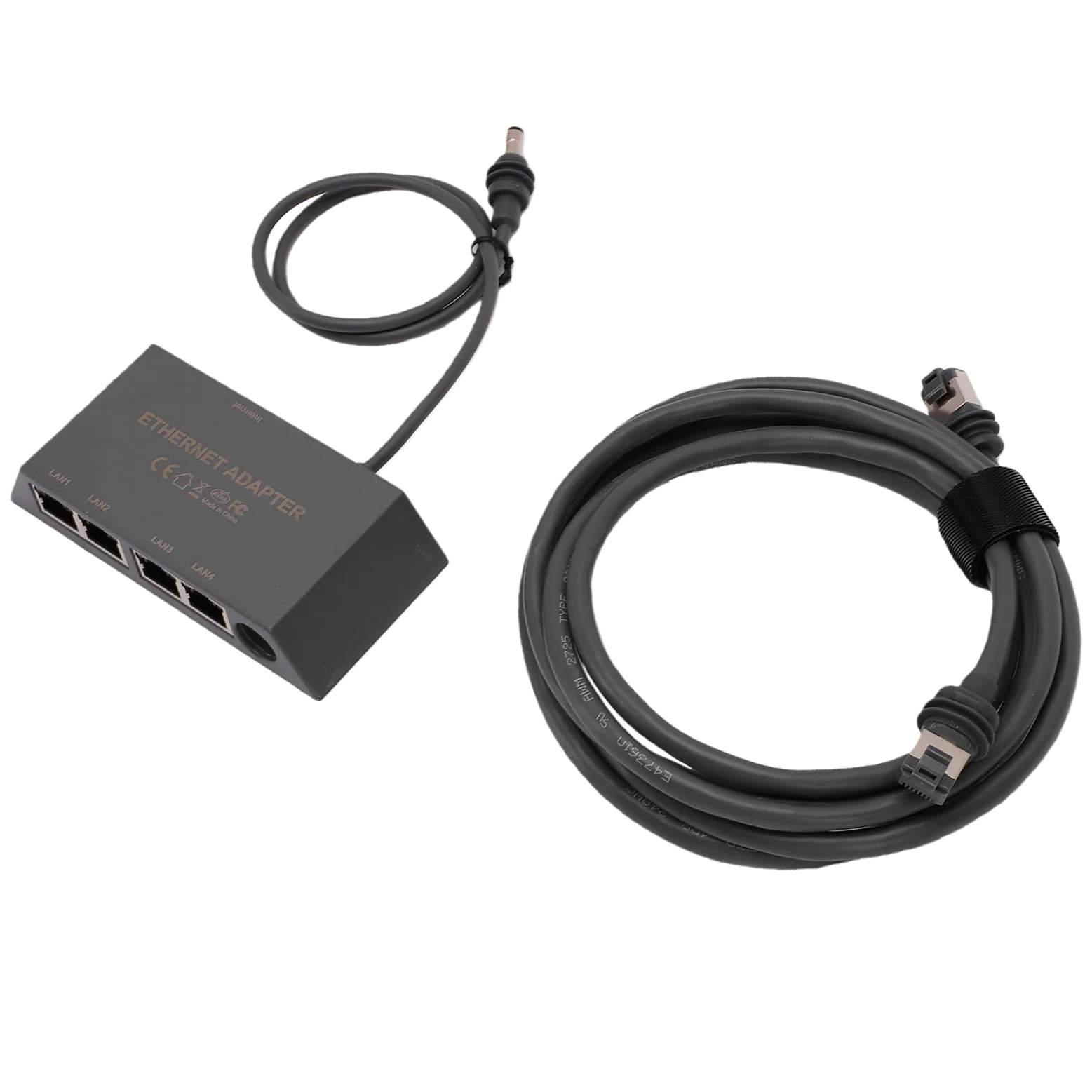 Tnfeeon Adattatore Ethernet Satellitare, Hub di Rete a 4 Porte, Connessione | Materiale ABS, Plug and Play, Cavo Cat 5e Incluso, per Casa, Ufficio e