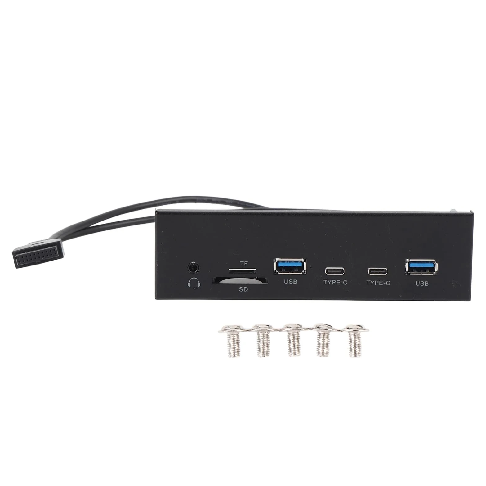 Hub USB C Interno da 19 Pin, 6 Porte USB 3.2 Gen 2x2 Pannello Frontale con 2 A e C, Lettore di Schede di Memoria e Jack, Trasferimento Dati A 5 Gbps, per Case di Computer PC Alloggiamento