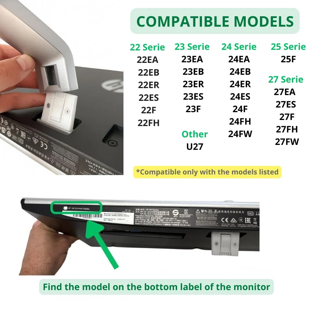 Adattatore VESA compatibile con monitor HP22F, 22ER, 22ES, 22EB, 22EA – 23ER, 23F, 23ES, 23EB, 23EA – 24F, 24ER, 24ES, 24EB, 24EA – 25F, 25ER, 25ES, 25EB, 25EA – 27F, 27ER, 27ES, 27ES, 27ES