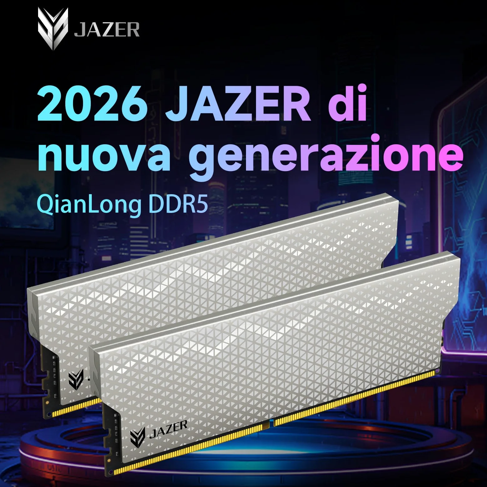 JAZER RAM DDR5 32GB Kit (2 x 16GB) 6000MHz CL36, Memoria Desktop per PC da Gioco, DIMM 288-Pins 1.35V