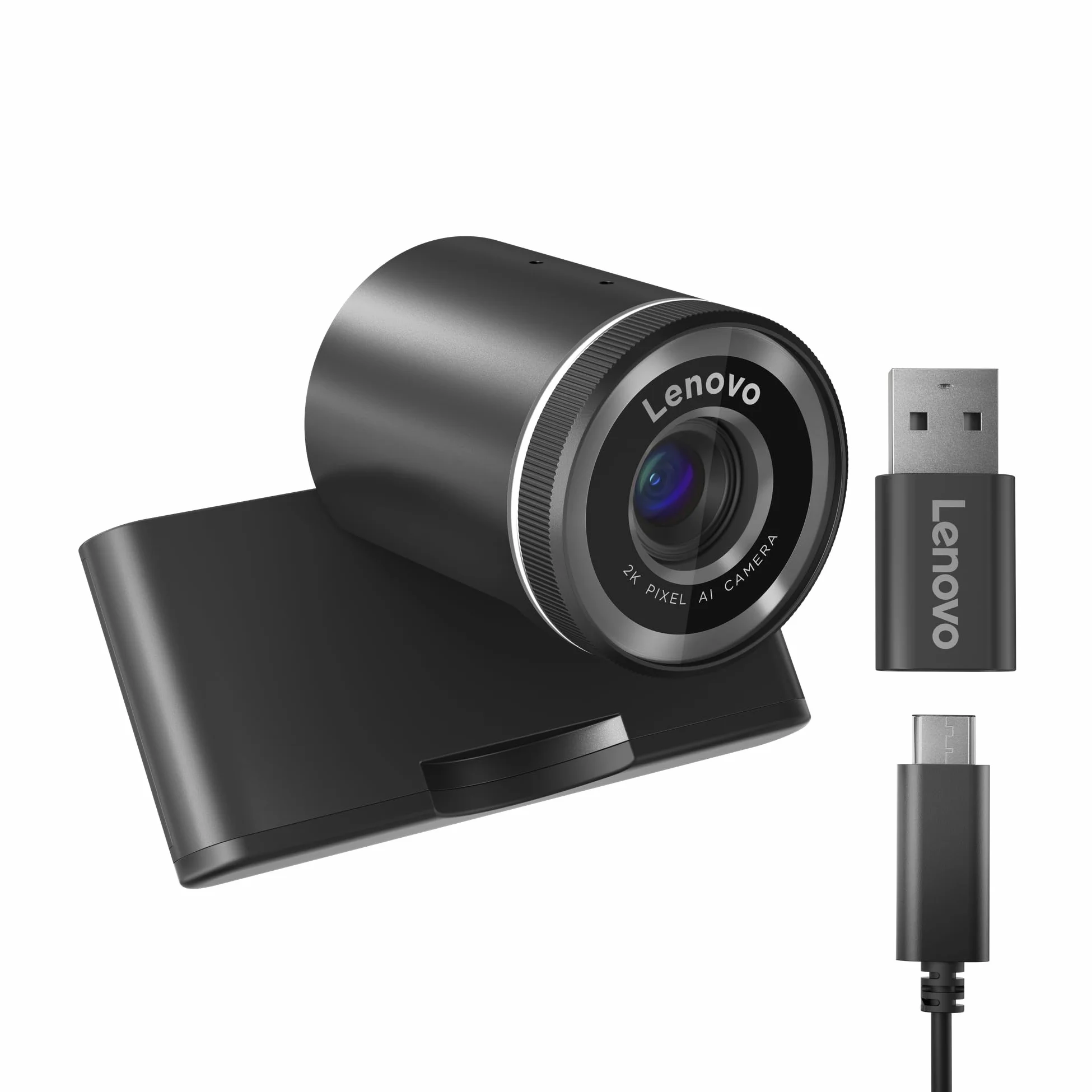 Lenovo QHD Webcam, webcam QHD per PC e notebook per videochiamate e smart working, plug and play per meeting online