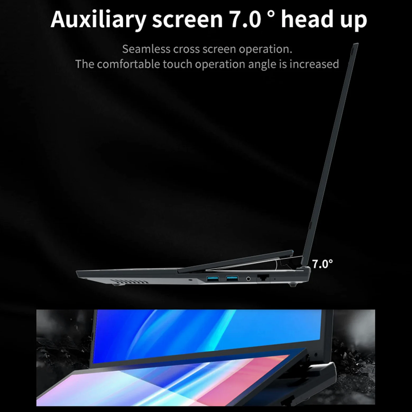 Asixxsix Laptop da Gioco a Doppio Schermo, 16 Pollici Touch Screen da 14 Pollici Processore I7 16 GB di SSD da 1 TB Computer Portatile 11 Supporta Due Schede Grafiche
