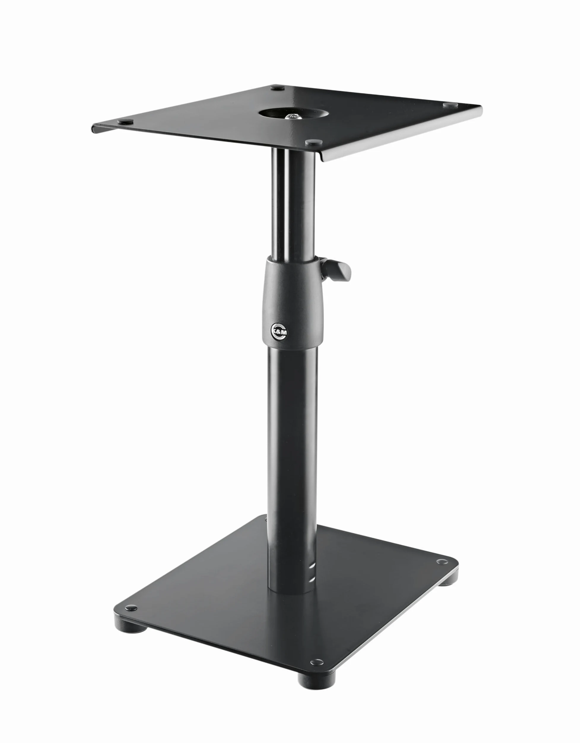 K&M 26775 Supporto da tavolo per monitor nero, in acciaio - supporto regolabile in altezza dal design innovativo - grande ripiano