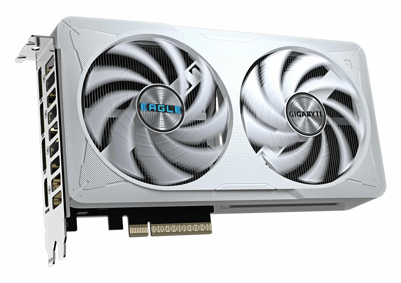 Gigabyte GeForce RTX 5060 EAGLE OC ICE 8G Scheda Grafica - 8GB GDDR7, 128bit, PCI-E 5.0, 2550 MHz Frequenza core, 3 x DisplayPort, 1 x HDMI, GV-N5060EAGLEOC ICE-8GD