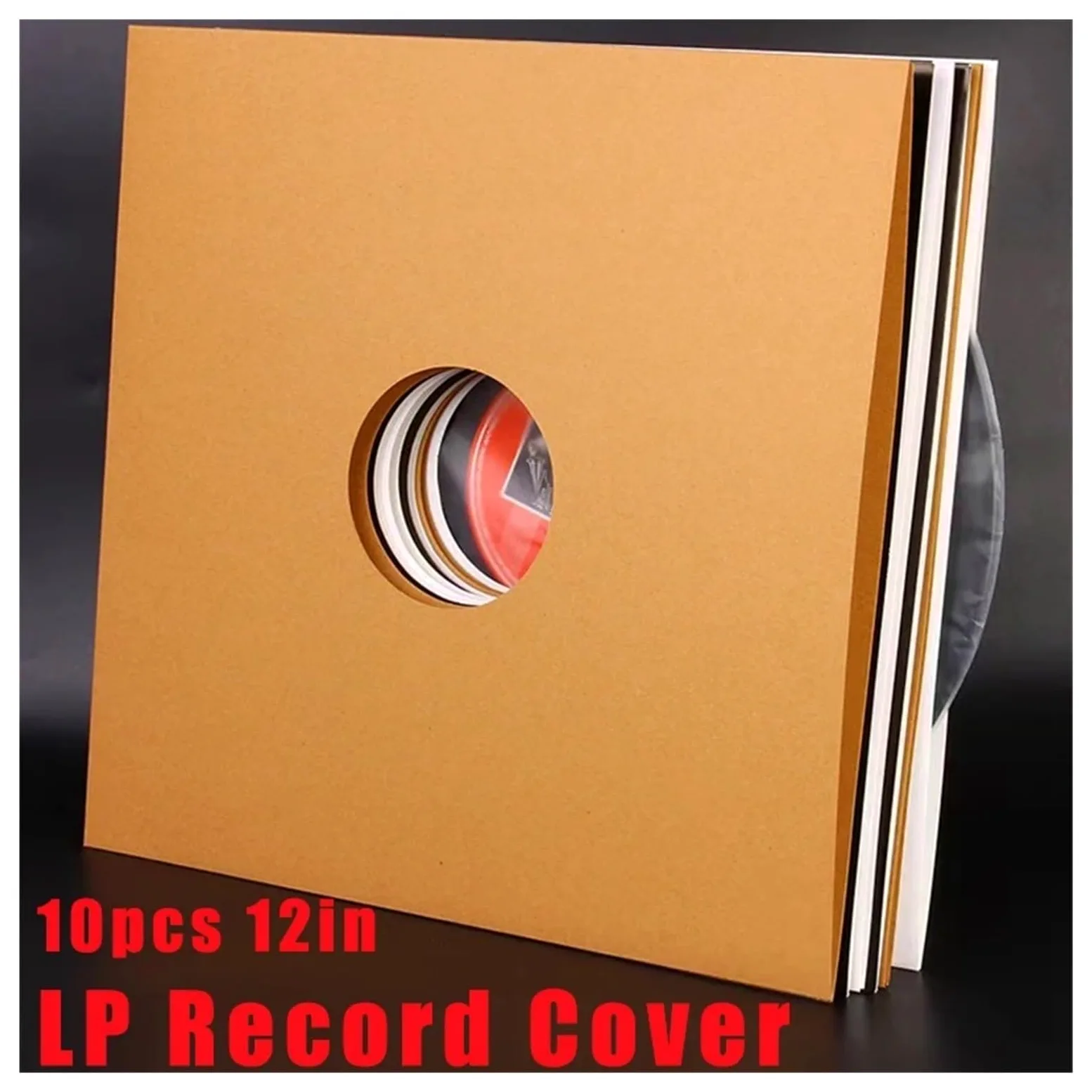Buste interne in vinile, Buste Interne In Carta Kraft Composita, Coperture Esterne In Cartone, Confezione Da 10 Multicolori 12 Pollici(12in Black Hole)