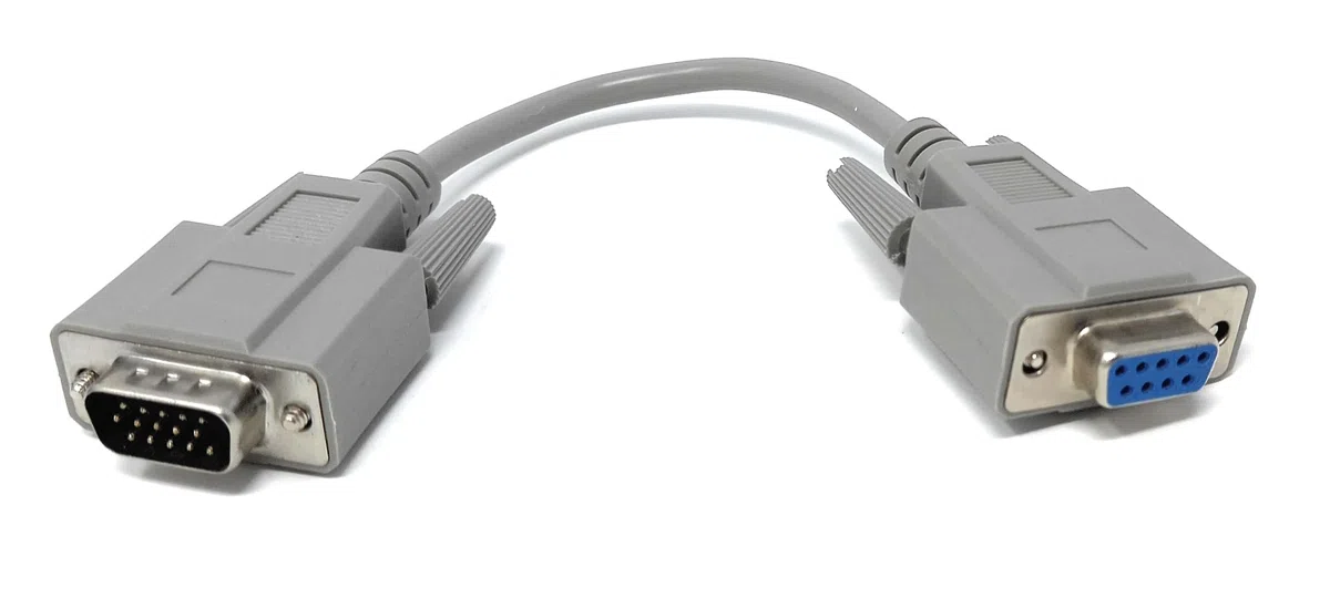 Drut Cavo da seriale a VGA da 9 Pin Femmina a 15 Pin Maschio da 20 cm D9 HD15 SVGA Cavo Adattatore convertitore da 0,6 Piedi