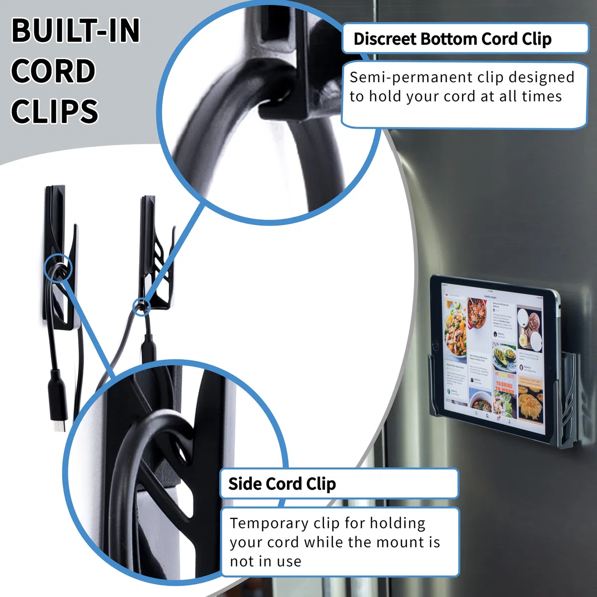 Dockem Koala Supporto da Parete 2.0: Supporto Universale, Che Non fa Danni, per Smartphone, Tablet, eReader, iPad 1, 2, 3, 4, Air, Mini, iPad PRO, Samsung Galaxy Tab/Note, Microsoft Surface (Nero)
