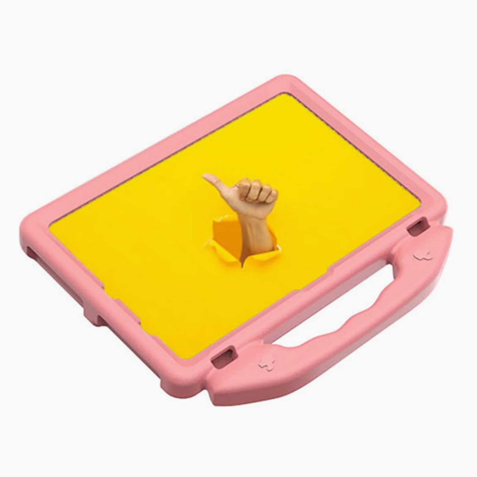 Yctze Custodia per Tablet EVA, Copertura Protettiva Antiurto, Contenitore per Tablet Pieghevole Girevole con Ritagli Precisi, Ideale per HD 10 2021 2023 (Rosa pesca)