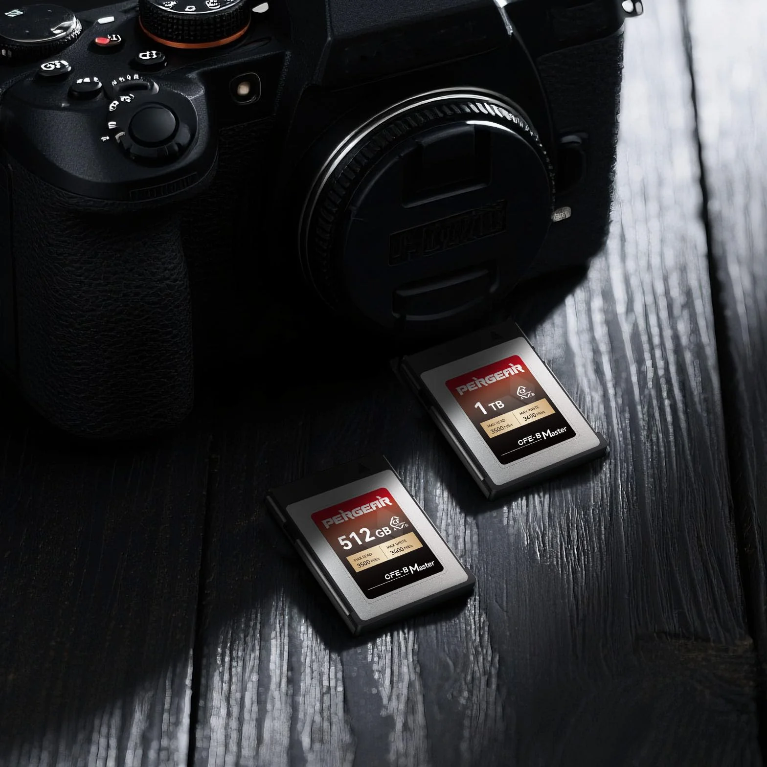 Pergear Schede di memoria CFexpress 4.0 da 512 GB, fino a 3500 MB/s di velocità di lettura e 3400 MB/s per registrazioni video RAW 8K (Master Series), per fotocamera DSLR R5/R5C/Z8/Z9/Z7 II