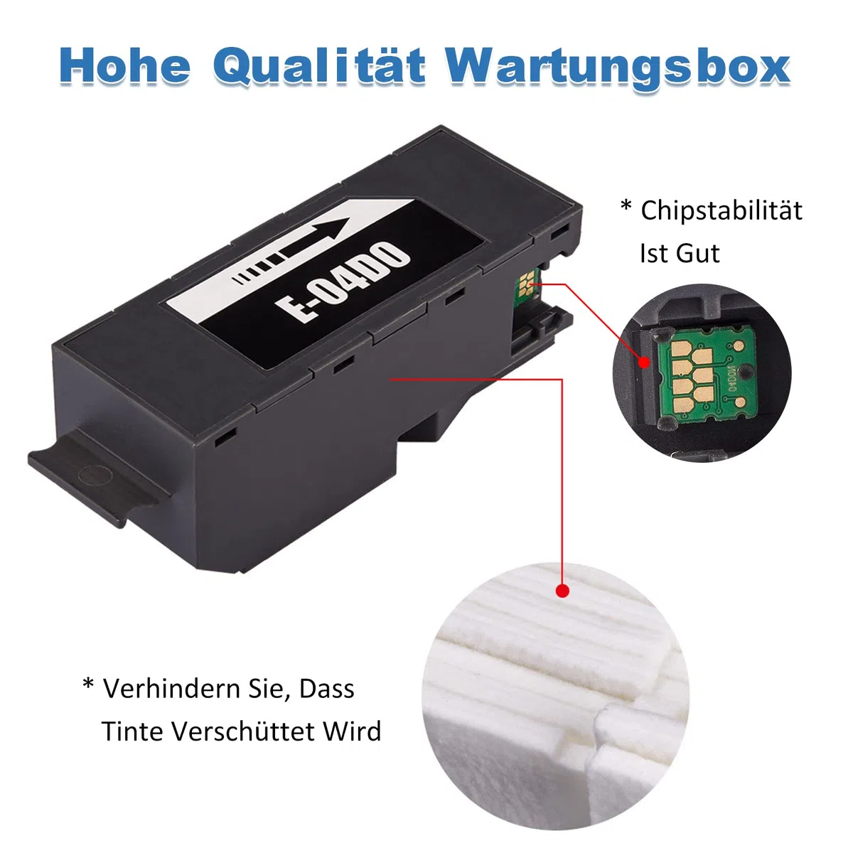 E-04D0 Scatola di manutenzione T04D0 C13T04D000 Maintenance Box Compatibile per ET-7700 ET-7750 L7188 / ET 7700 ET 7750 Stampanti, 2-Pack