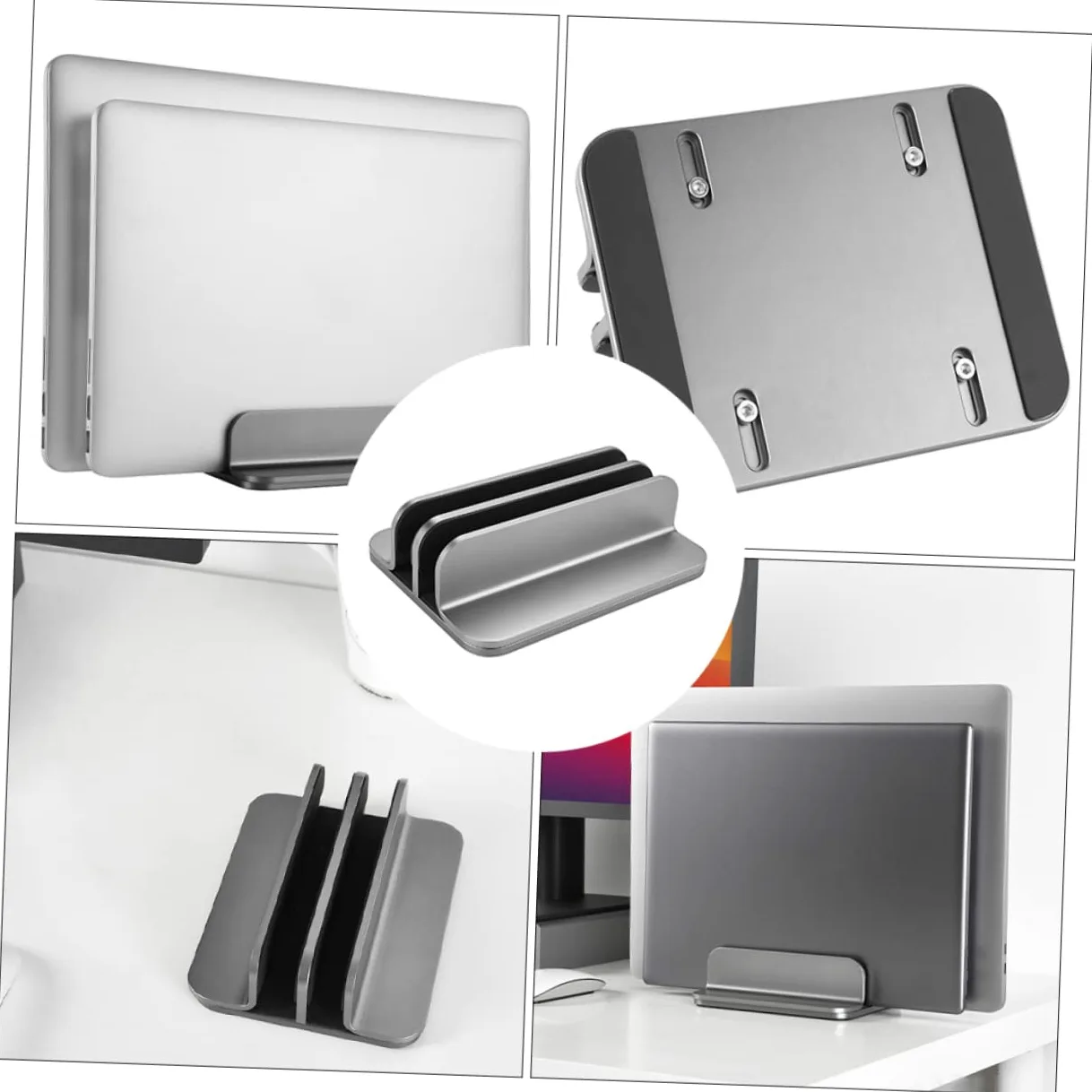 Operitacx Supporto Verticale Per Laptop e Tablet Dock Verticale in Lega Di Alluminio Stabile e Salva Spazio Per Uso Da Scrivania