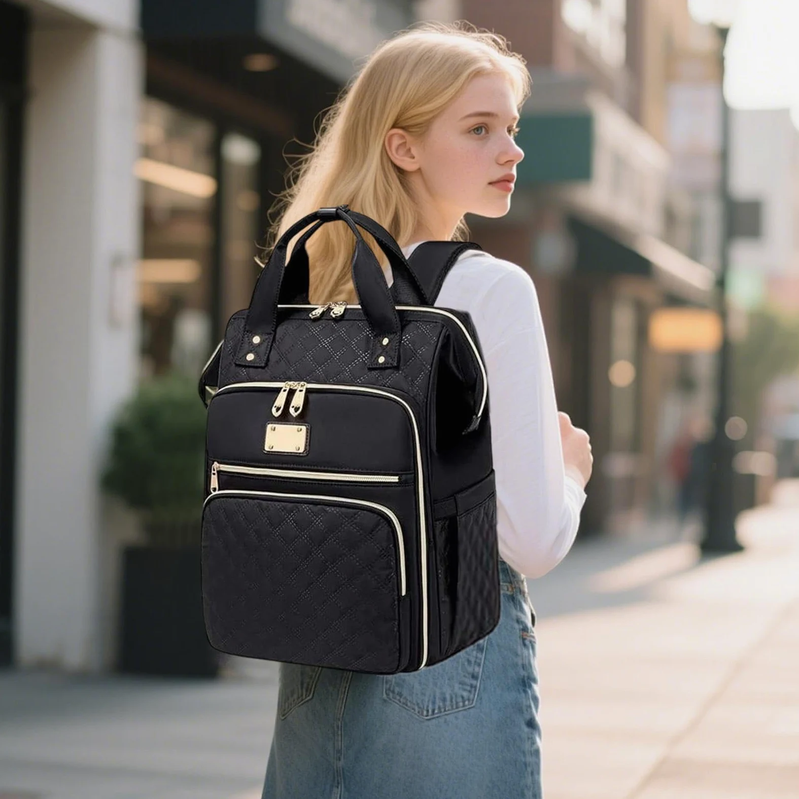 Zaino per insegnanti – Borsa da scuola per computer portatile, scomparto | isotermico, design multi-tasche morbido, spallacci regolabili confortevoli, trasporto quotidiano leggero | per la scuola,