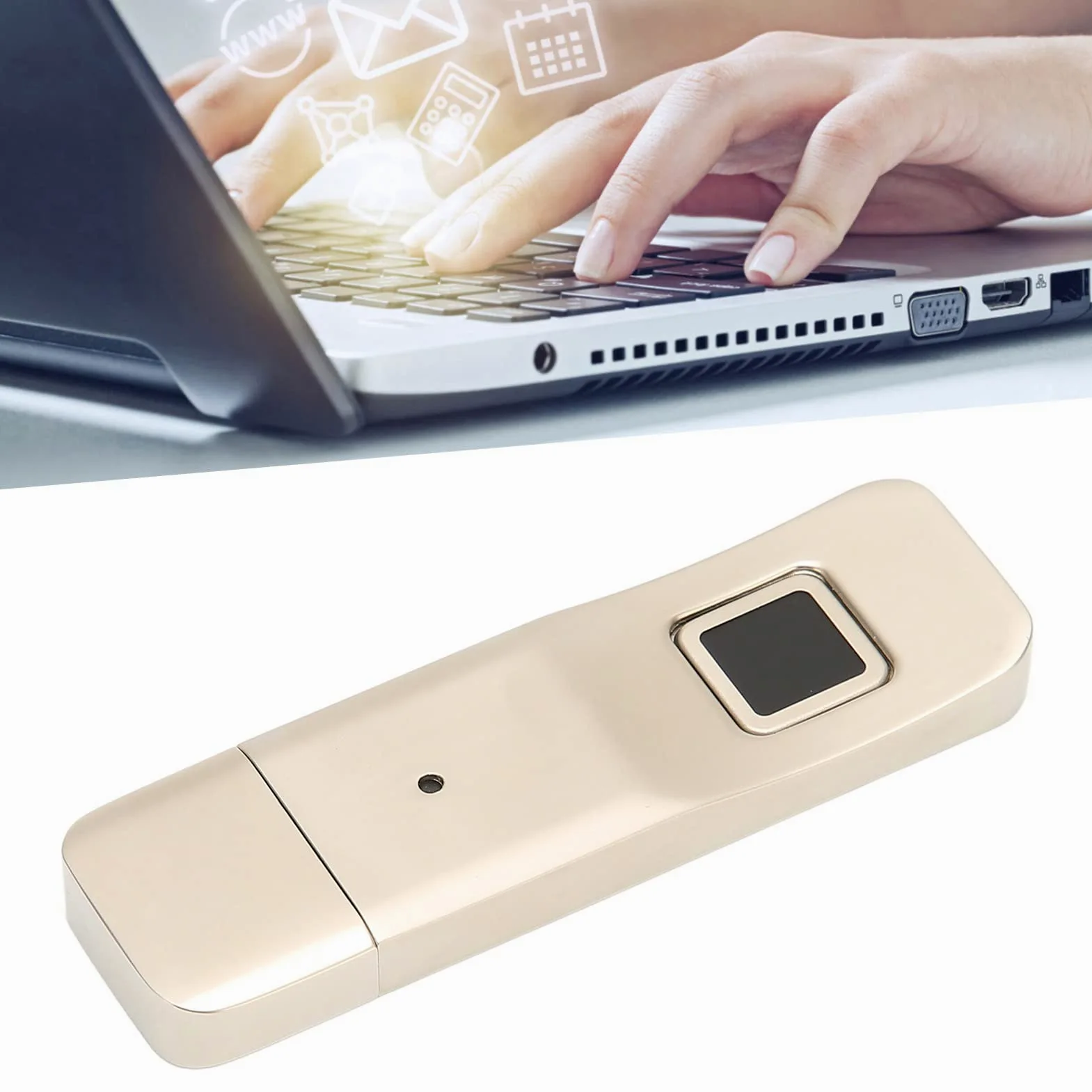 Chiavetta USB per Impronte digitali, Chiavetta USB Crittografata con Identificazione Ad Alta Velocità USB 3.0 da 32 Gb, Chiavetta di Memoria di Sicurezza per Impronte digitali Portatile