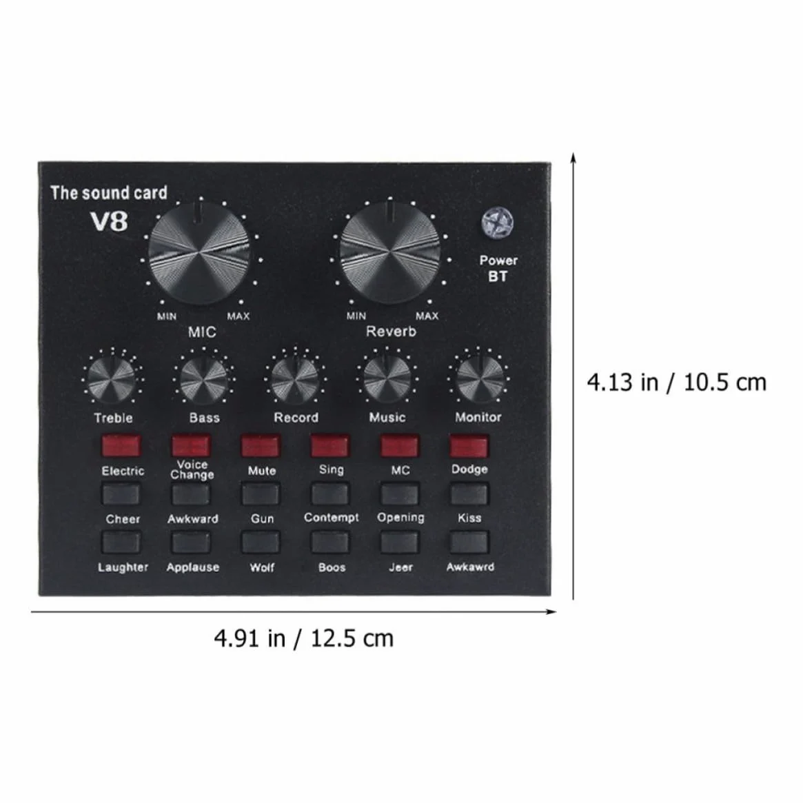 Housoutil Scheda Audio Esterna Professionale Mixer Audio e Effetti, Microfono Condensatore Nero in Metallo Volume Regolabile per Live Streaming e Canto