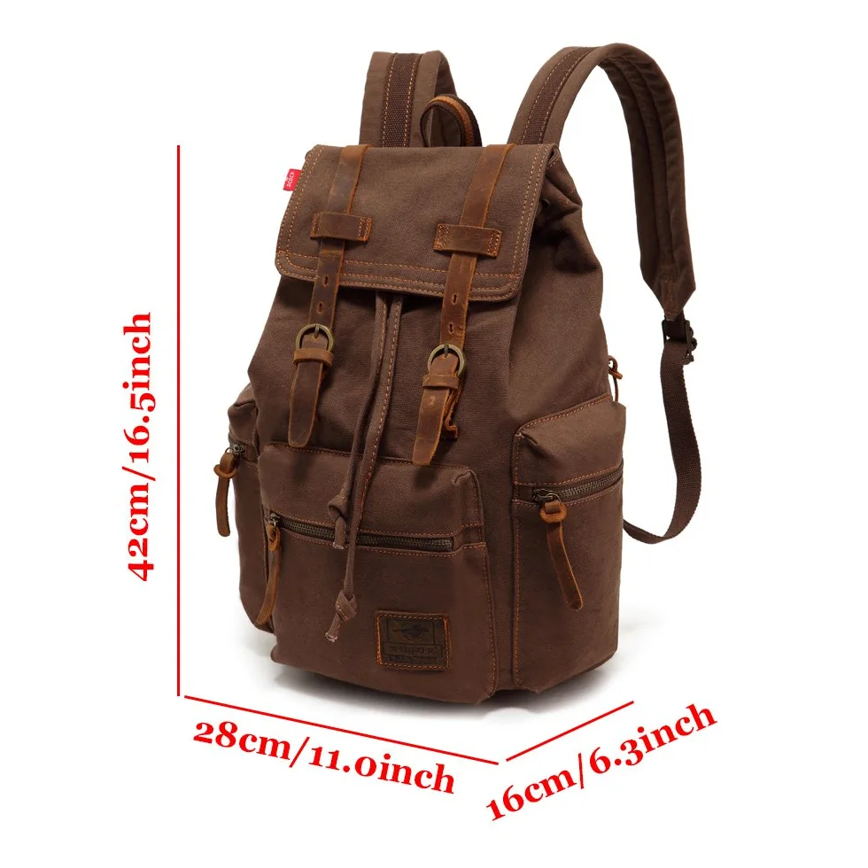 YuHan Zaino in tela unisex vintage casual per computer portatile MacBook zaino scuola scuola scuola zaino in tela