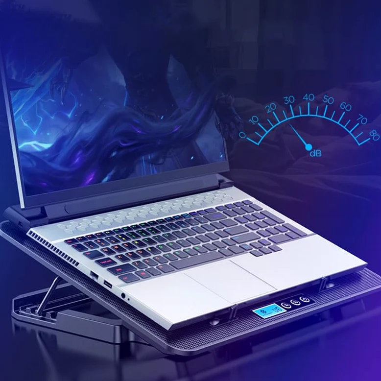 Sxhlseller Base di Raffreddamento per Laptop Raffreddamento Rapido Efficiente Regolazione 'angolo a Livelli per Laptop da 18 Pollici Supporto per Impiegati Rete (Il display LCD intelligente