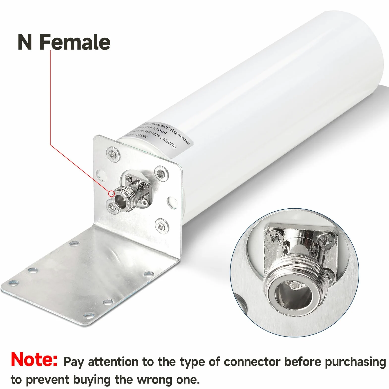 Superbat Antenna 4G Esterna 698-2700MHz 12DBi Omnidirezionale Antenna a Barile Esterna Connettore N Femmina Per 4G LTE Segnale Booster Router Casa Ufficio Veicolo Segnale Booster