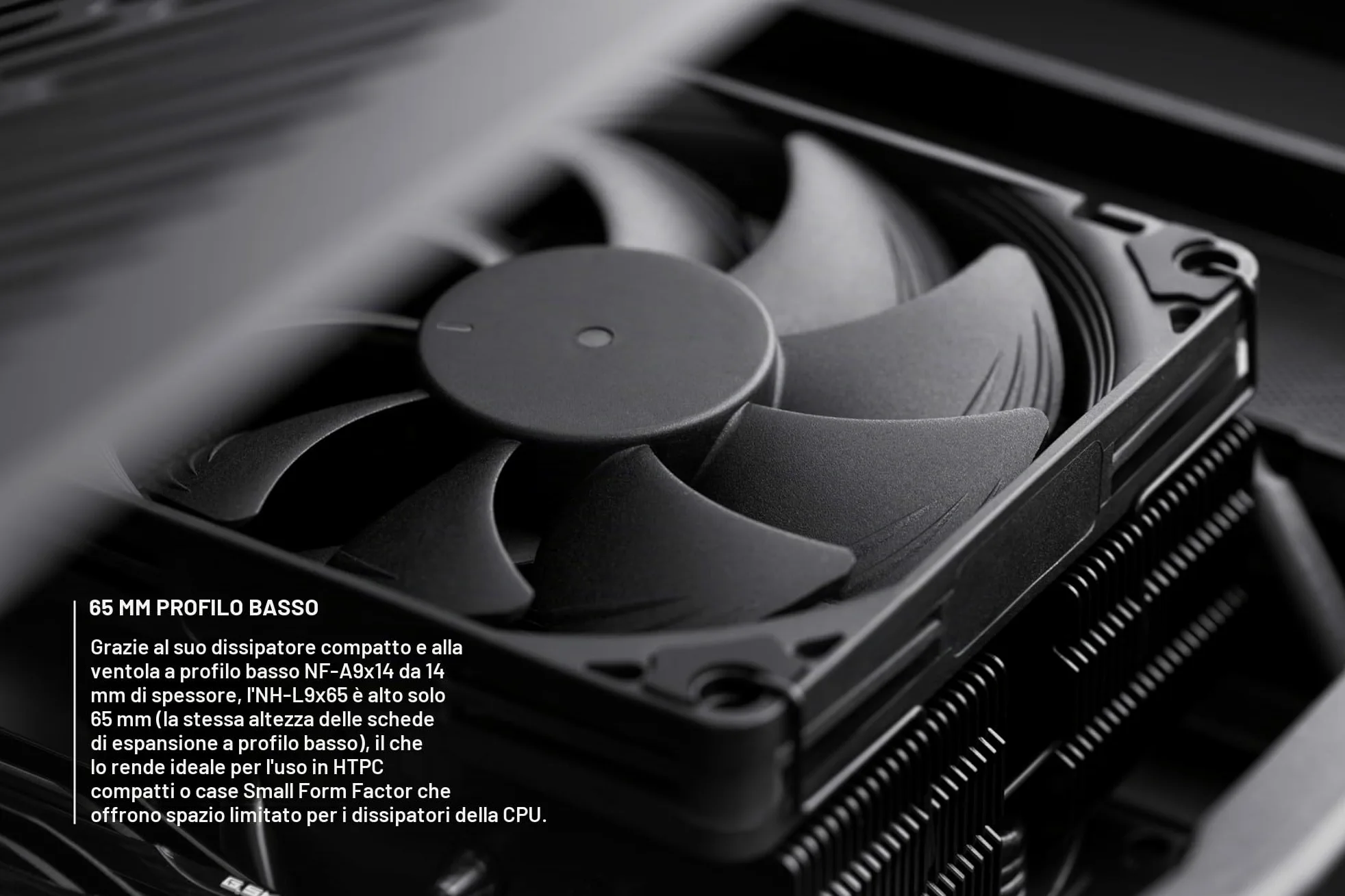 Noctua NH-L9x65 chromax.black, Dissipatore a Basso Profilo per CPU (65 mm, Nero)