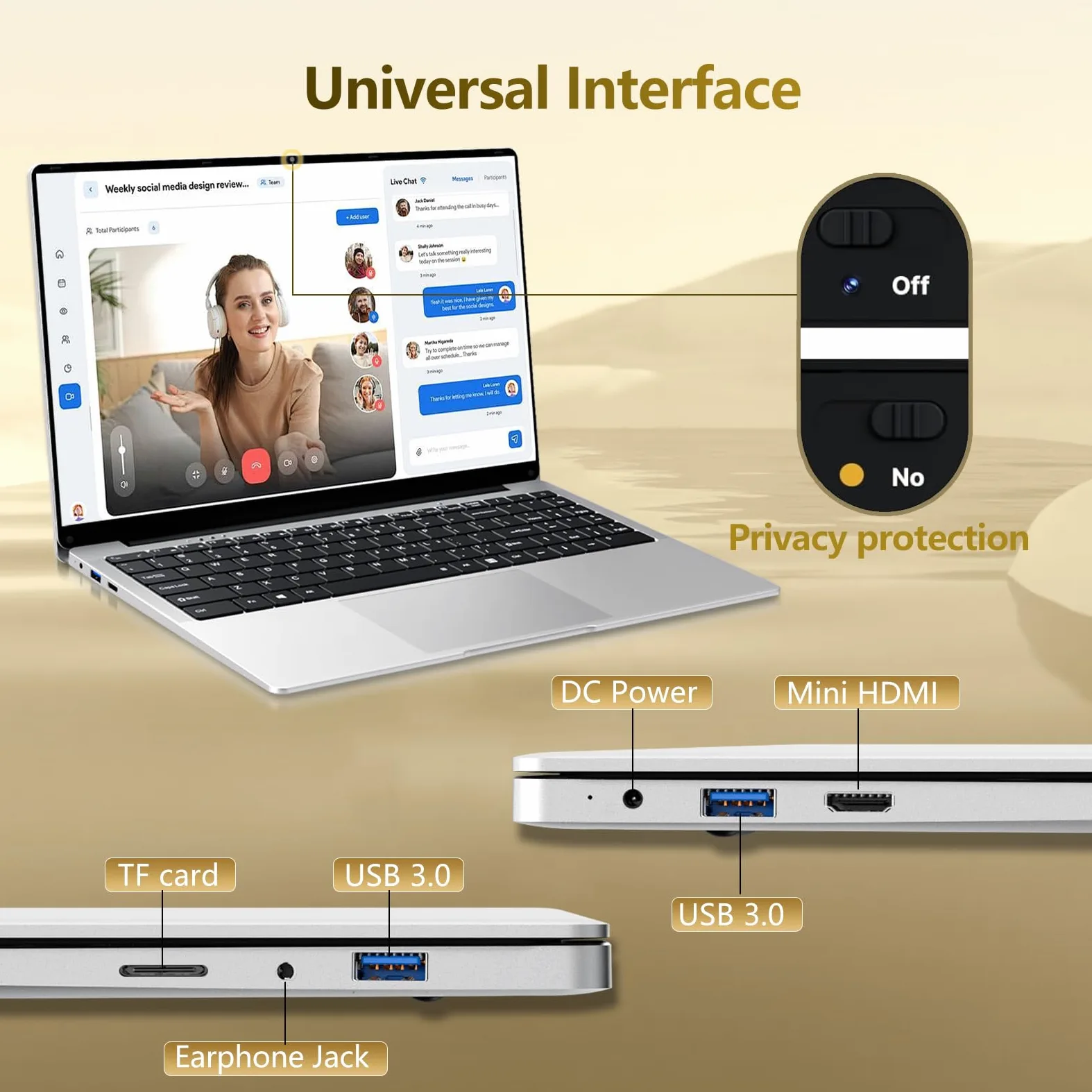 15,6 Pollici PC Portatile, 16GB RAM 256GB SSD Computer portatile | Notebook Core 4425Y (fino a 1,7 GHz), Win 11, compatibile con Wi-Fi 5 e Bluetooth,leggero e portatile, (3,5 libbre)