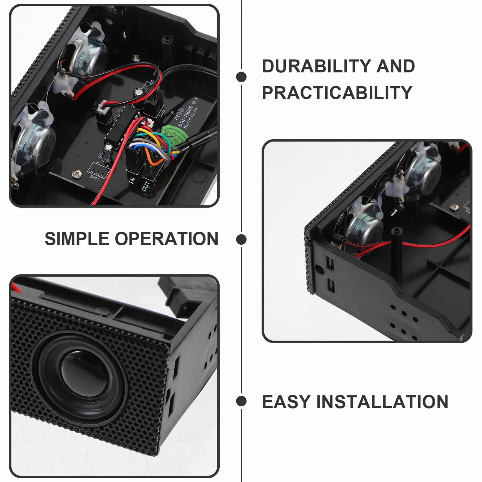 Happyyami Altoparlante Stereo Surround per Pc Nero, Altoparlante Frontale per Case Computer Suono Immersivo e Slot unità Ottica, Accessorio Audio per Appassionati di Musica e Gaming