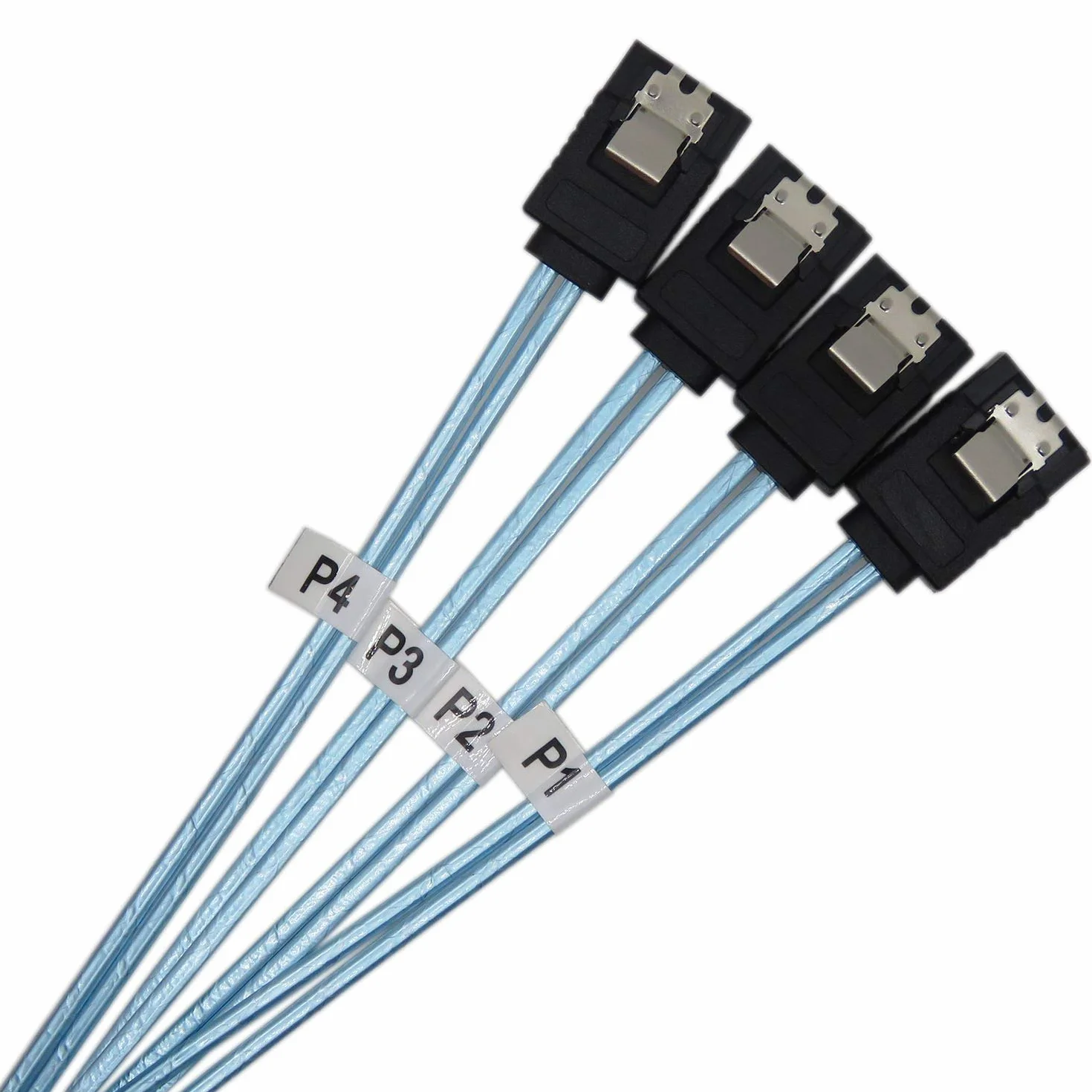 4pcs/Set Sata3 III SAS Cable High Speed 6Gbps Quality for Server 0.5M