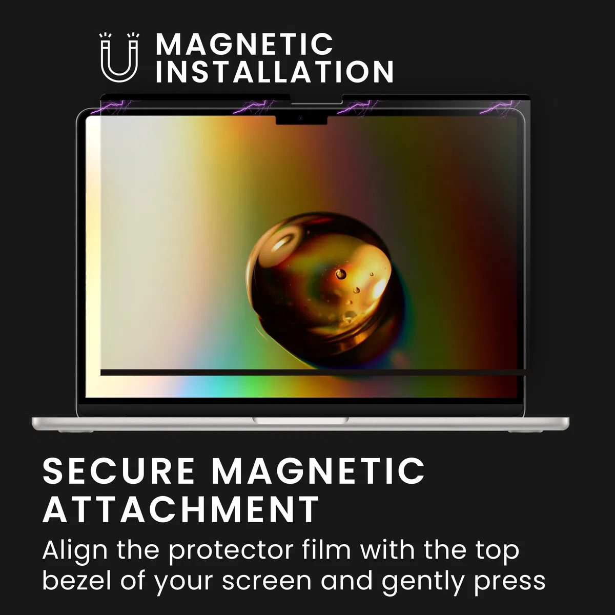 kwmobile Pellicola Privacy per Apple MacBook Pro 14 M5 2026 A3426 - Privacy Screen per Laptop - Filtro Schermo Protettivo Rimovibile e da Viaggio - Filtro Anti Luce Blu Magnetico