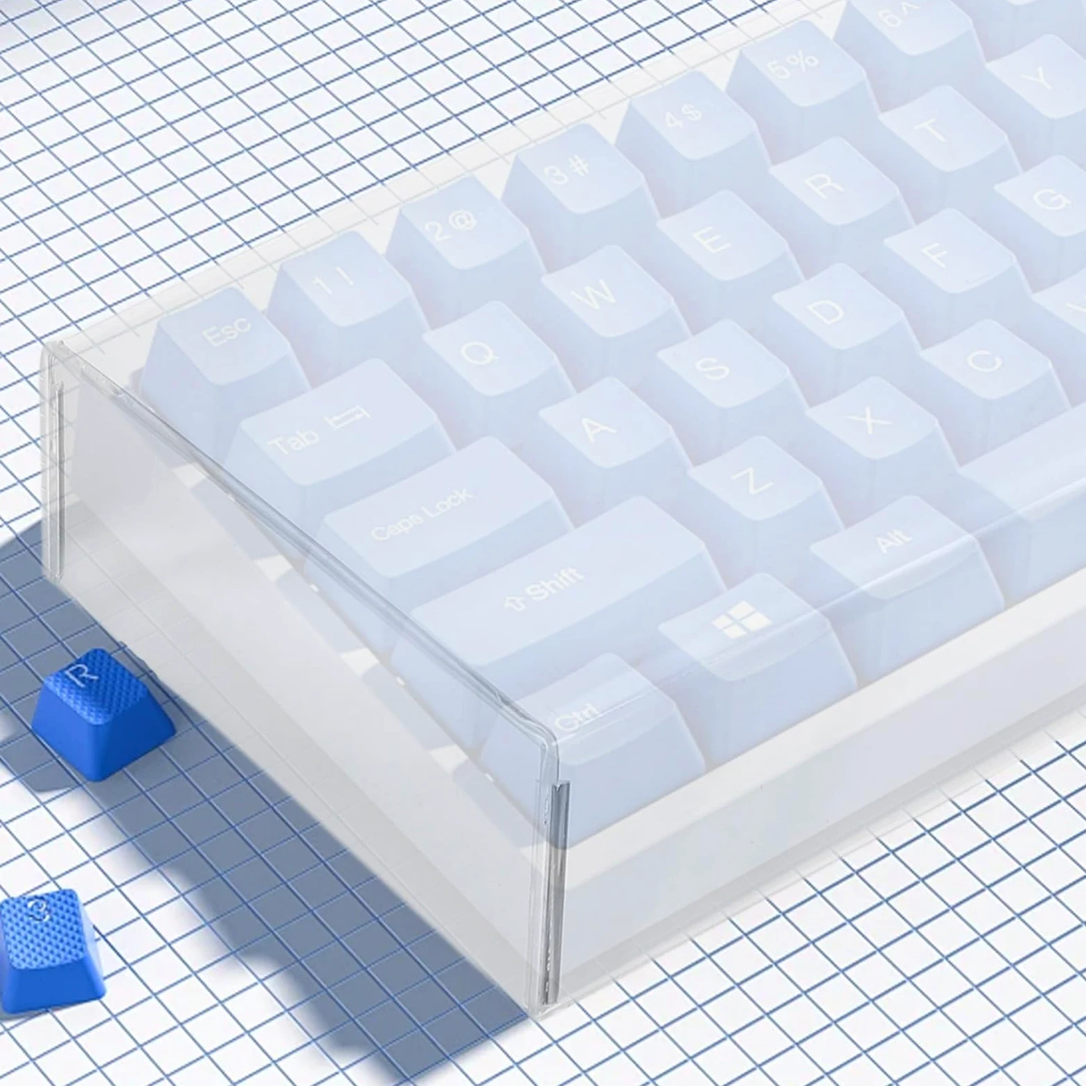 Copertura Protettiva per Tastiera in Acrilico Trasparente, Protezione Antipolvere per Tastiera da Gioco Extra Large 520x180x60mm, Accessorio per Computer Desktop e Notebook