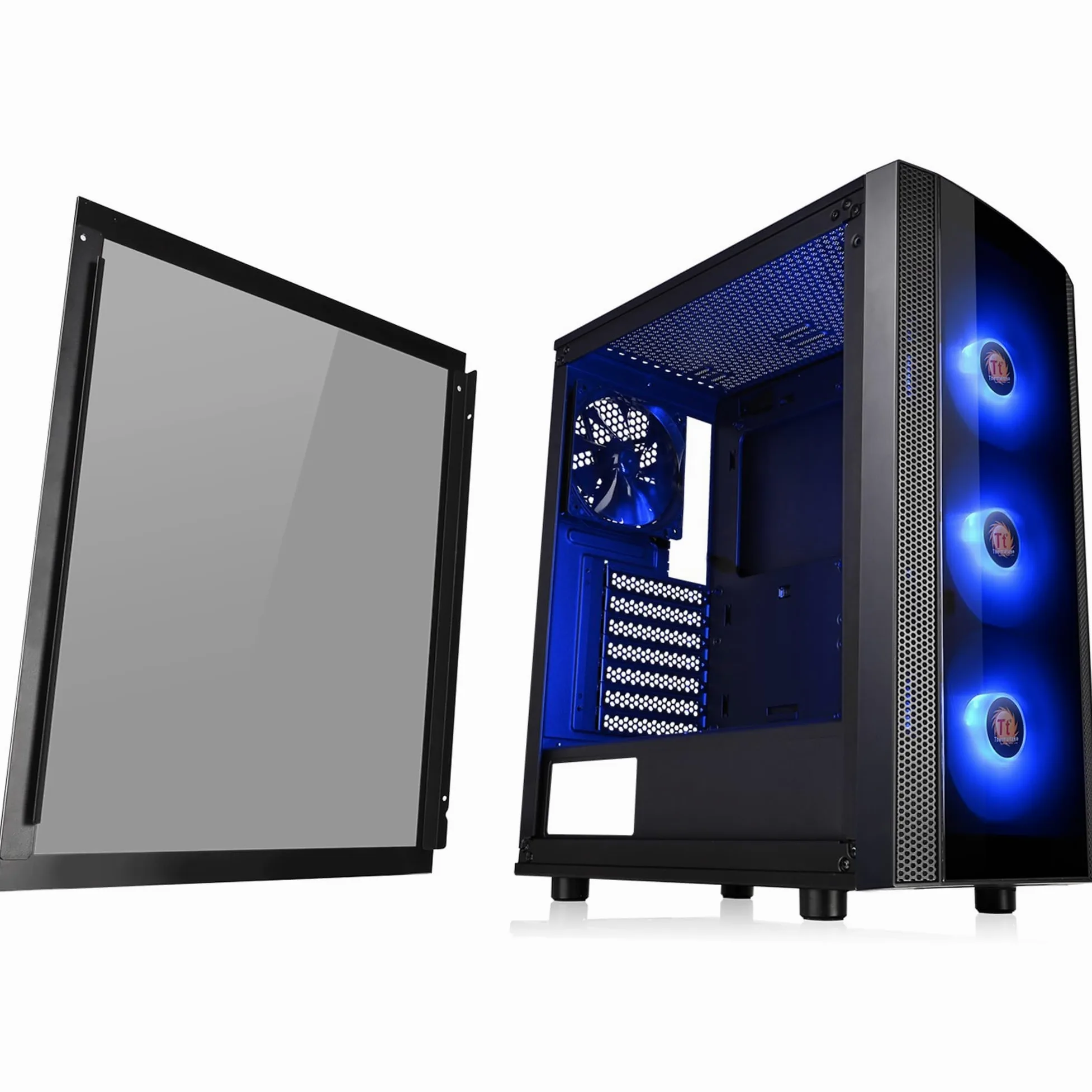 Thermaltake Versa J25 TG RGB Case per Desktop PC, Nero