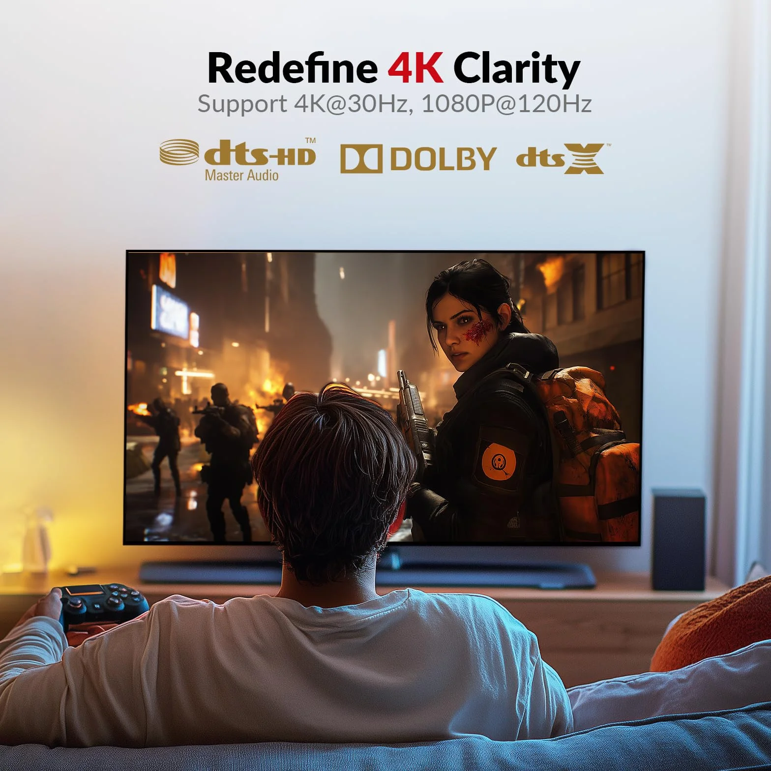 AV Access 4K HDMI KVM Extender 120m/394ft Ethernet Over Cat5e/6, 1080P@120Hz, 3 Porte USB 2.0, Zero-Latency, Plug and Play, KVM Webcam Extender per Gaming, Data Centers & Classrooms