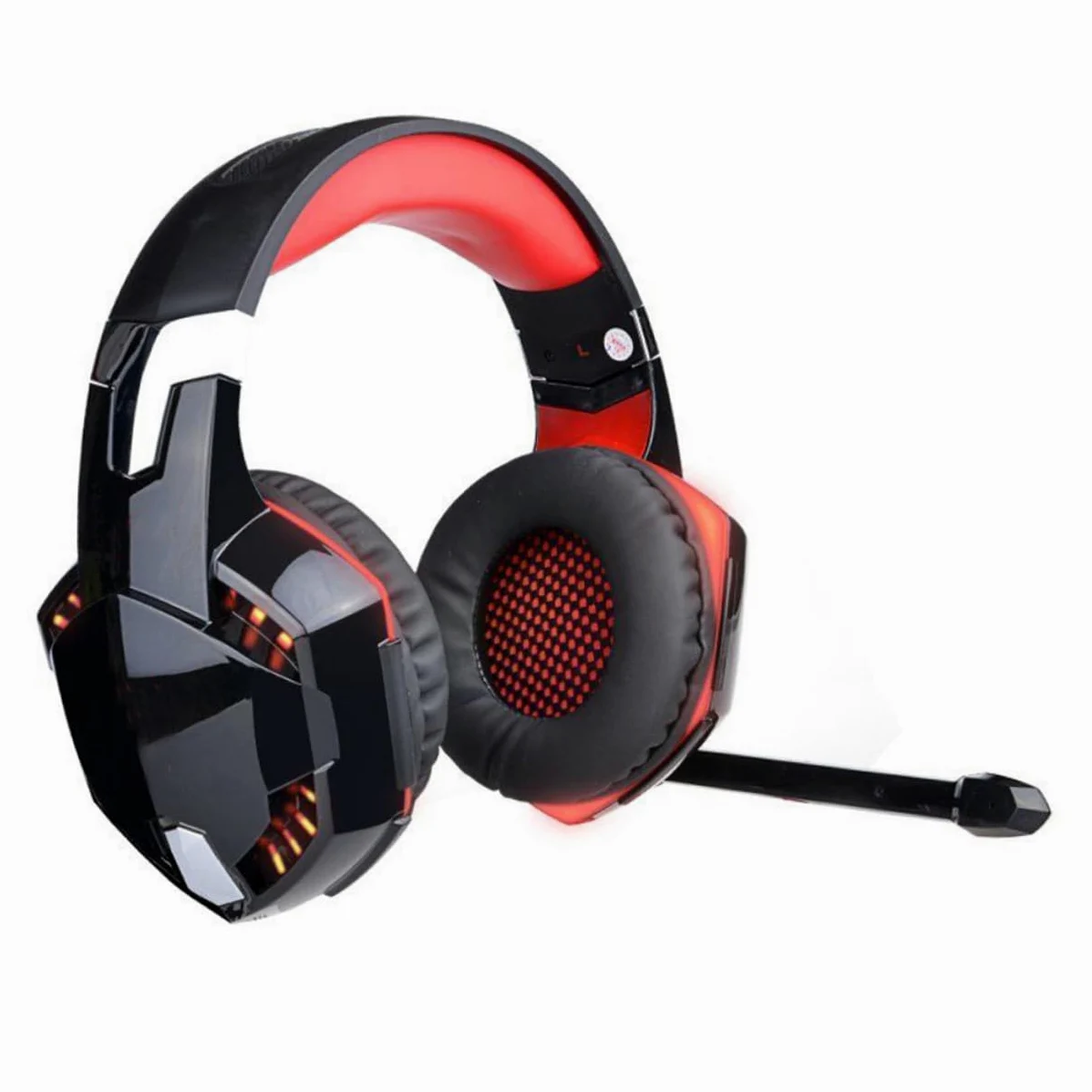 Gadpiparty Cuffie da Gioco con Luce LED Bassi Profondi Stereo Suono Surround Microfono Cuffie Over-ear per Computer e PC Rosse Driver Magnetico al Neodimio da Isolamento dal Rumore