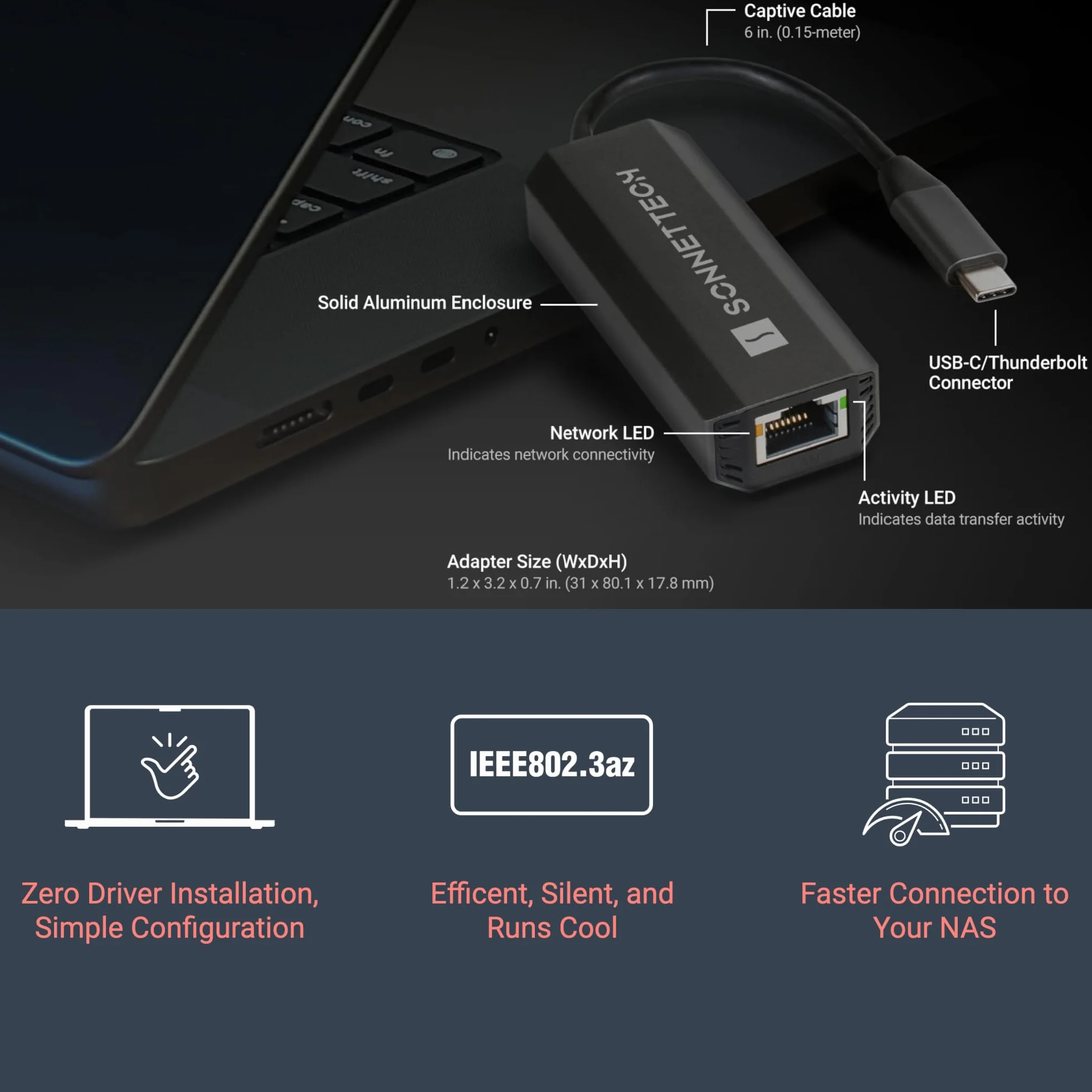 Sonnet Solo 5G USB-C to 5Gb Ethernet Adapter - Adattatore