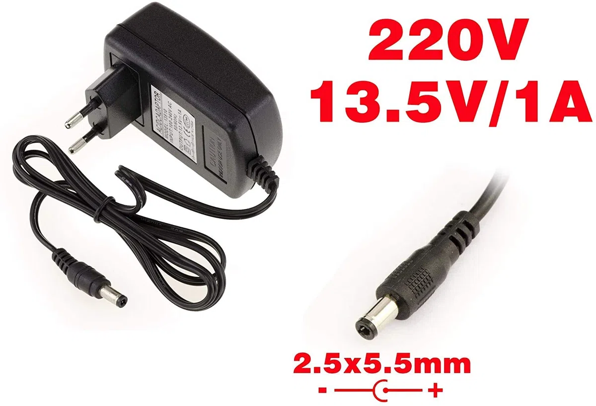 KALEA-INFORMATIQUE Alimentatore da 220V a 13,5V DC 1A con connettore da 2,5mm x 5,5mm (diametri interno/esterno)