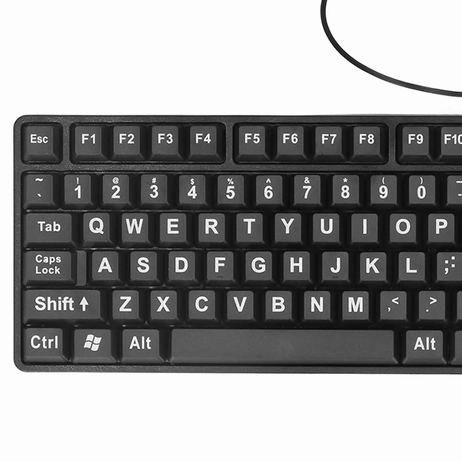 Tastiera con Stampa di Lettere Grandi, 104 Tasti Tastiera Cablata USB Standard di Dimensioni Standard, Plug and Play per Tastiera per Computer per Anziani